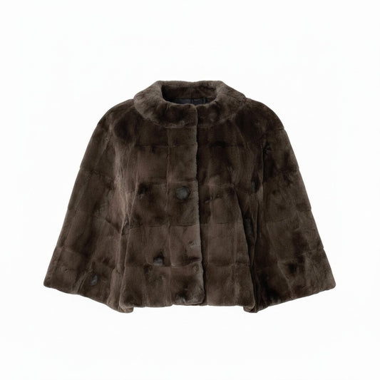 Ef8 MARNI マルニ ノーカラー ファージャケット サイズ40 イタリア製 ブラウン レディース 女性用u02t