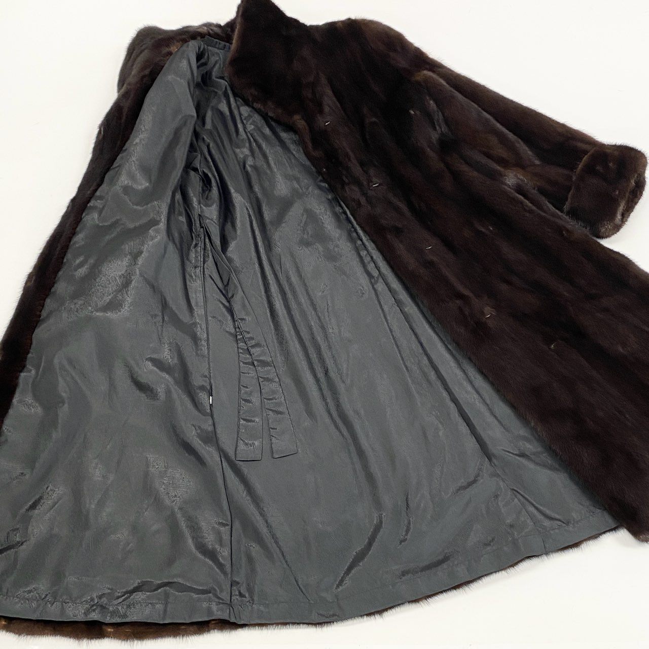 28k29 EMBA エンバ デミバフミンク ミンクコート 超ロングコート 108cm 飾りボタン 最高級毛皮 リアルファー MINK FUR 11  ブラウン系u02t