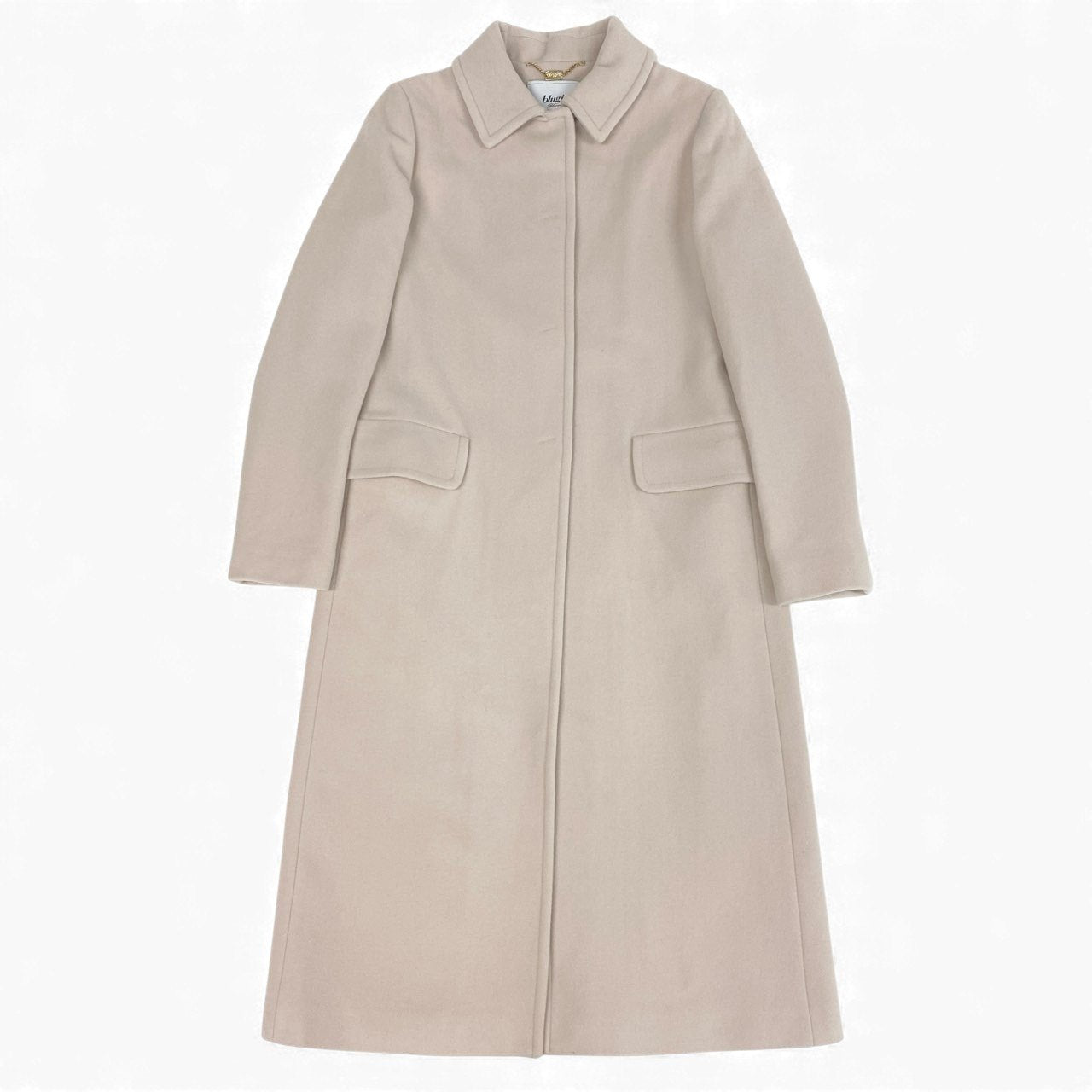 5L17 blugirl Blumarine ブルーガール ウールロングコート ステンカラーコート アウター イタリア製 40サイズ ピンクベージュ レディースu02t