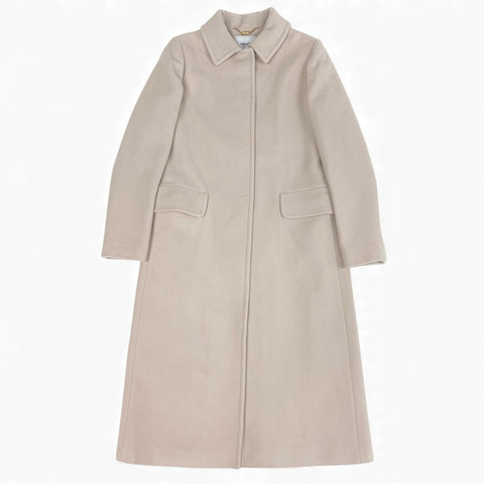 5L17 blugirl Blumarine ブルーガール ウールロングコート ステンカラーコート アウター イタリア製 40サイズ ピンクベージュ レディースu02t