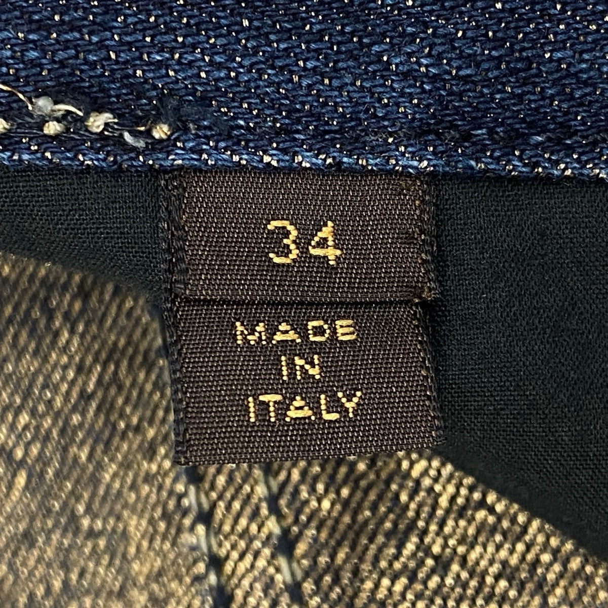 Ei4 LOUIS VUITTON デニムパンツ ラメ 刺繍 34サイズ インディゴ レディース 女性用u02t