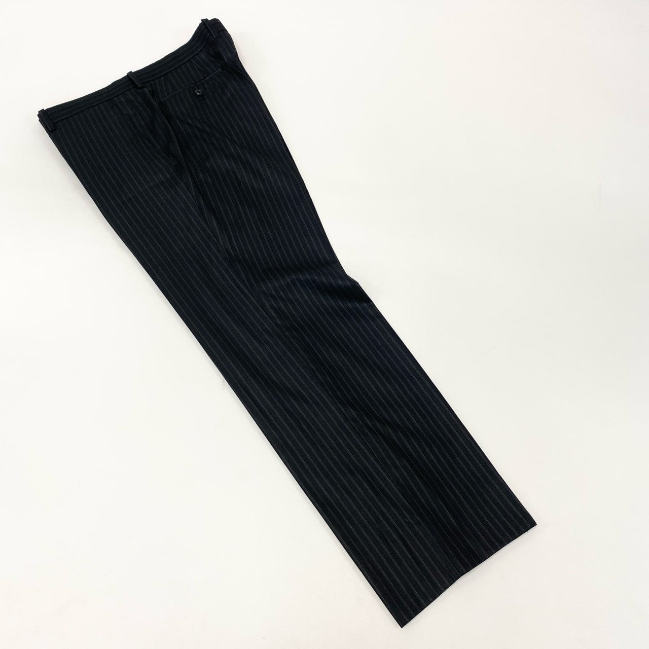 19k27 MONSIEUR NICOLE ムッシュニコル セットアップスーツ シングル 2B 背抜き ストライプ柄 ウールブレンド○ メンズ 紳士服 ブラックu02t