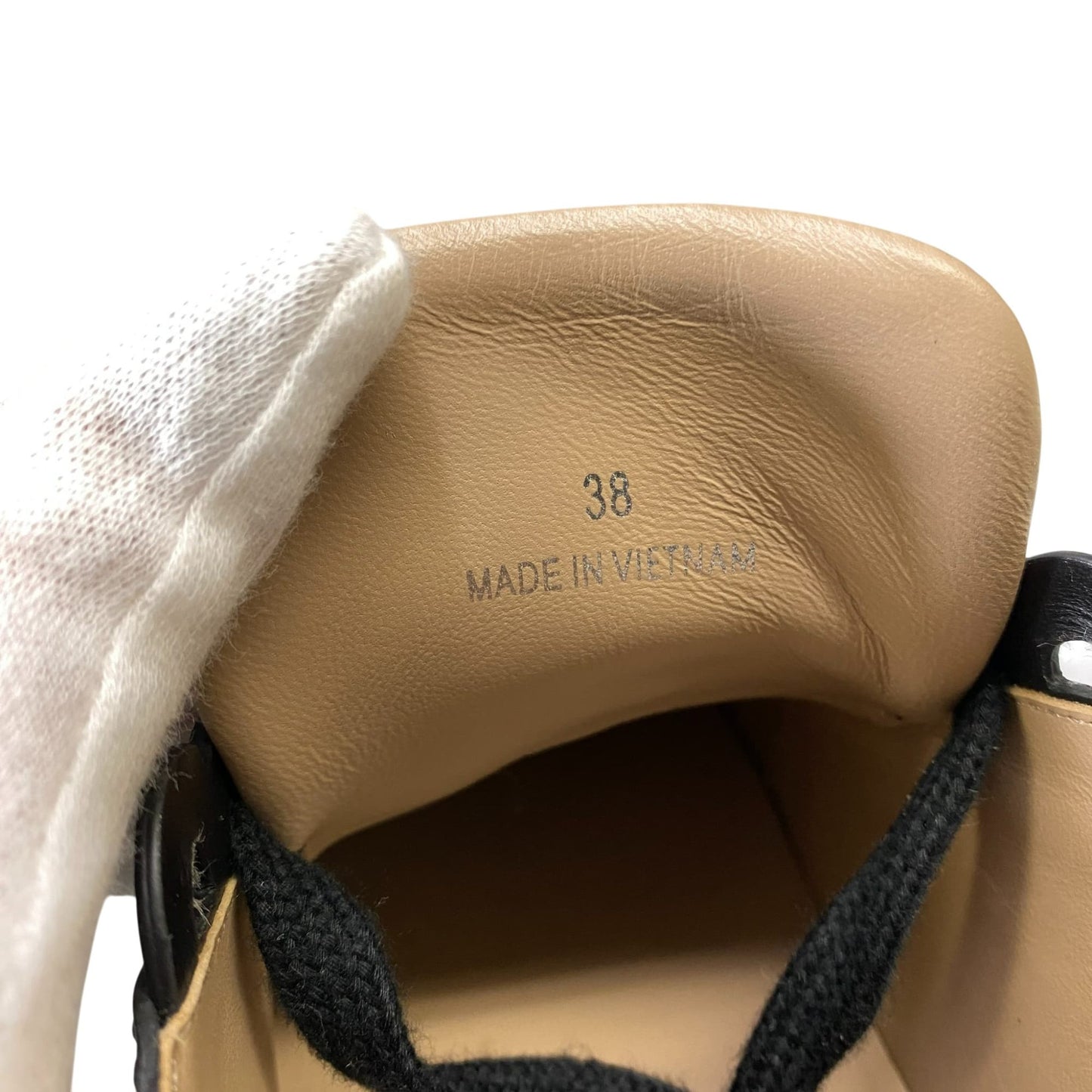 1A10 Chloe クロエ ローカットスニーカー レザースニーカー スム―スカーフスキン 38サイズ ブラック ホワイト レディースk02i