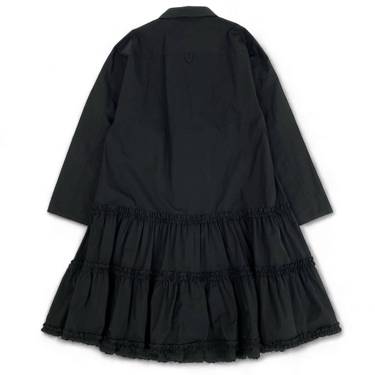 64k19 TOKUKO 1er VOL トクコプルミエヴォル 長袖シャツワンピース ロングワンピース 裾フリル レディース 女性用 ９ ブラック ポリエステル100％u02t