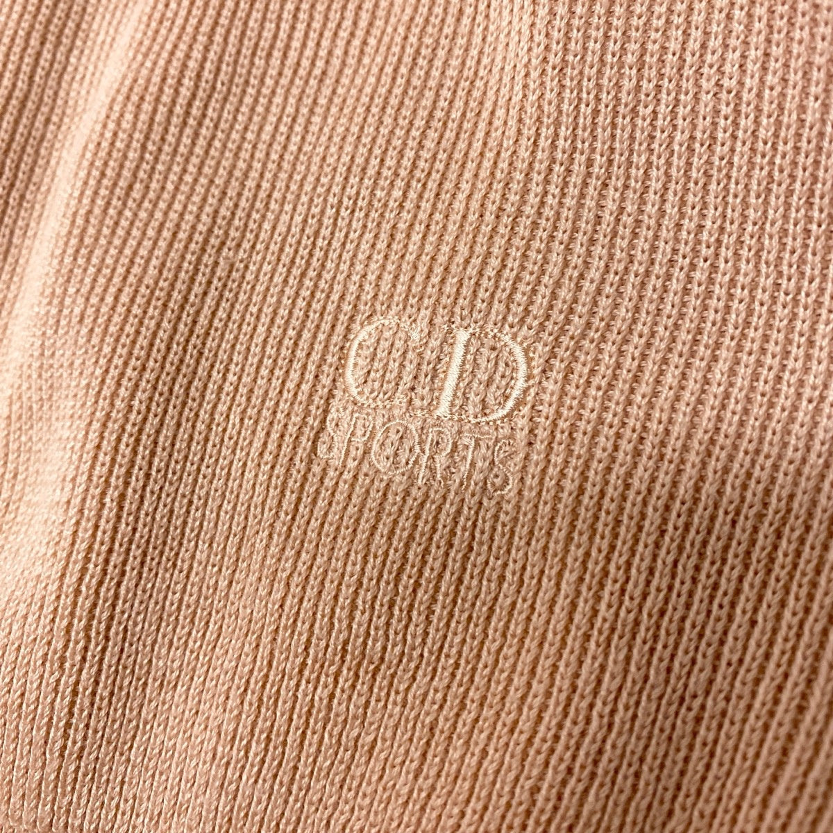54h21 Christian Dior SPORT クリスチャンディオール ハイゲージニット カーディガン ロゴ刺繍 サイズM オレンジ系 ウール100％ レディースo07t