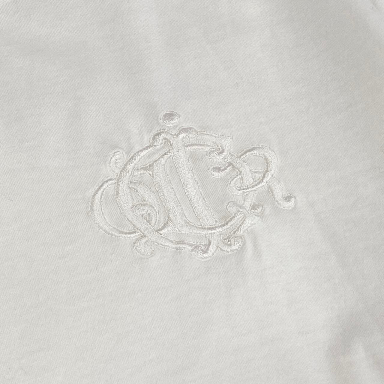 Id18 Christian Dior クリスチャンディオール 半袖Tシャツ コットンカットソー ロゴ刺繍 トップス Mサイズ ホワイト コットン100％ レディース 女性用u02t