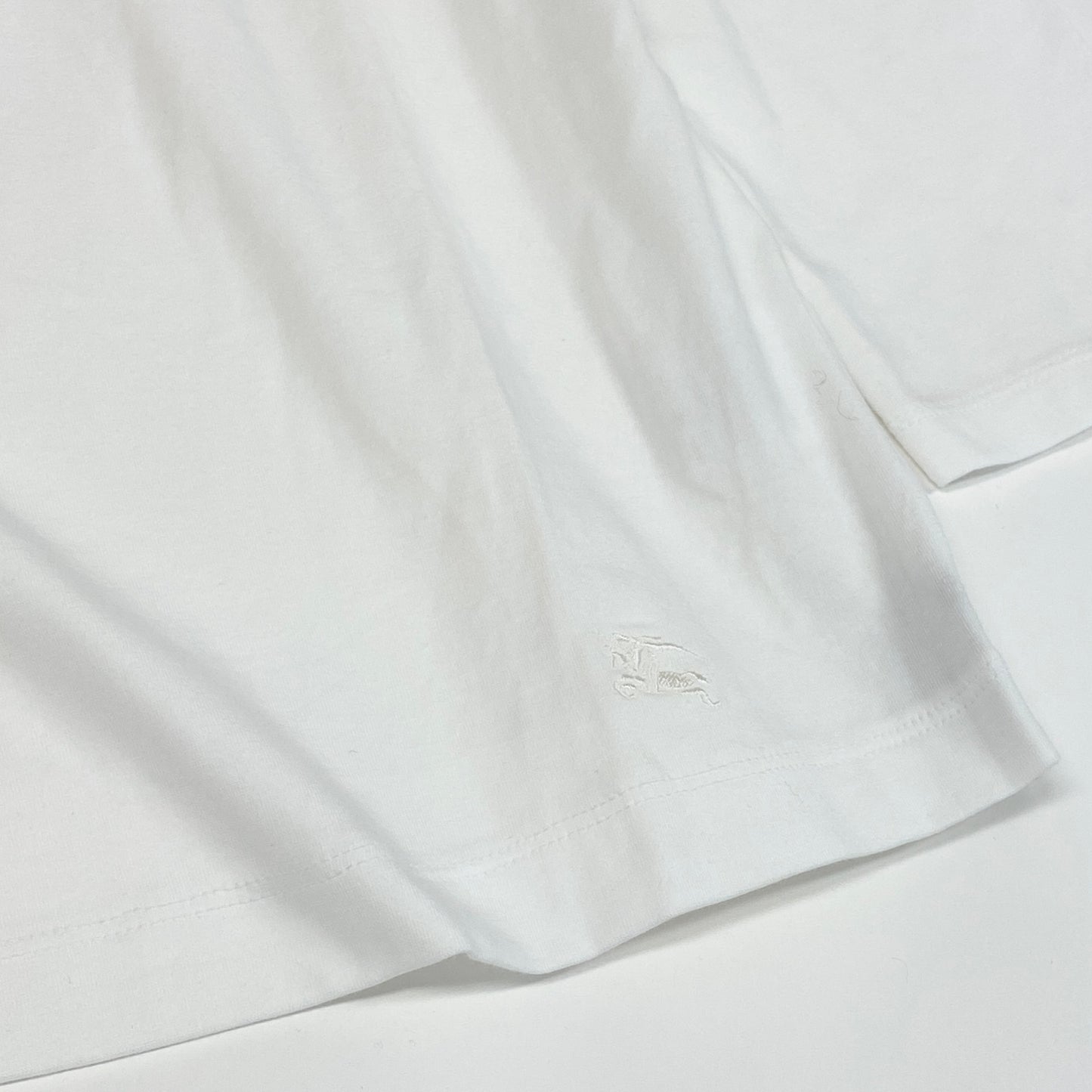 29d16 《未使用品》 BURBERRY LONDON バーバリー ロンドン コットン ロングTシャツ サイズ2 ホワイト ロンT タグ付きt18r
