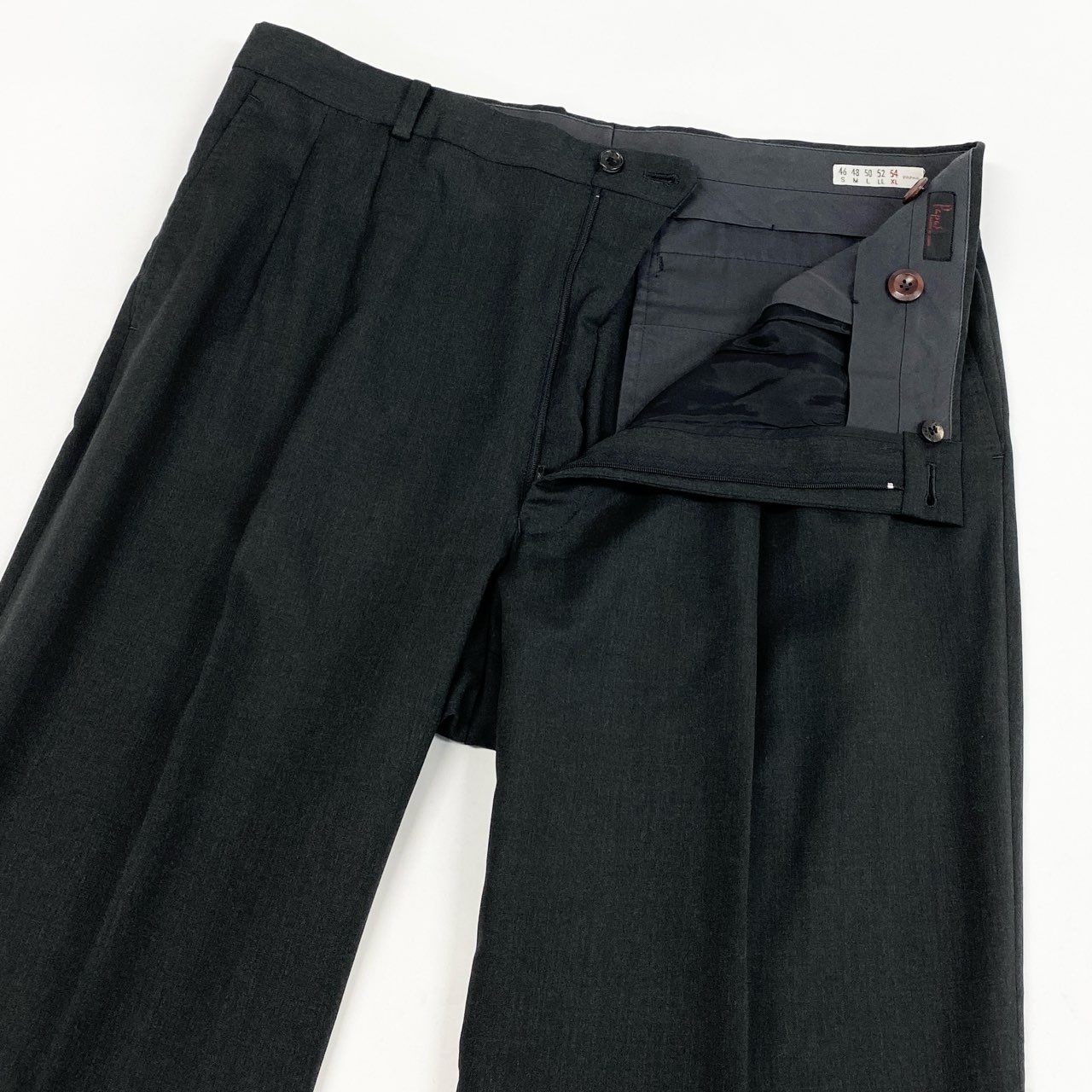 68L11 Papas パパス シングルスーツ セットアップ 総裏地 ジャケット50 ボトム54 グレー ウール メンズu02t