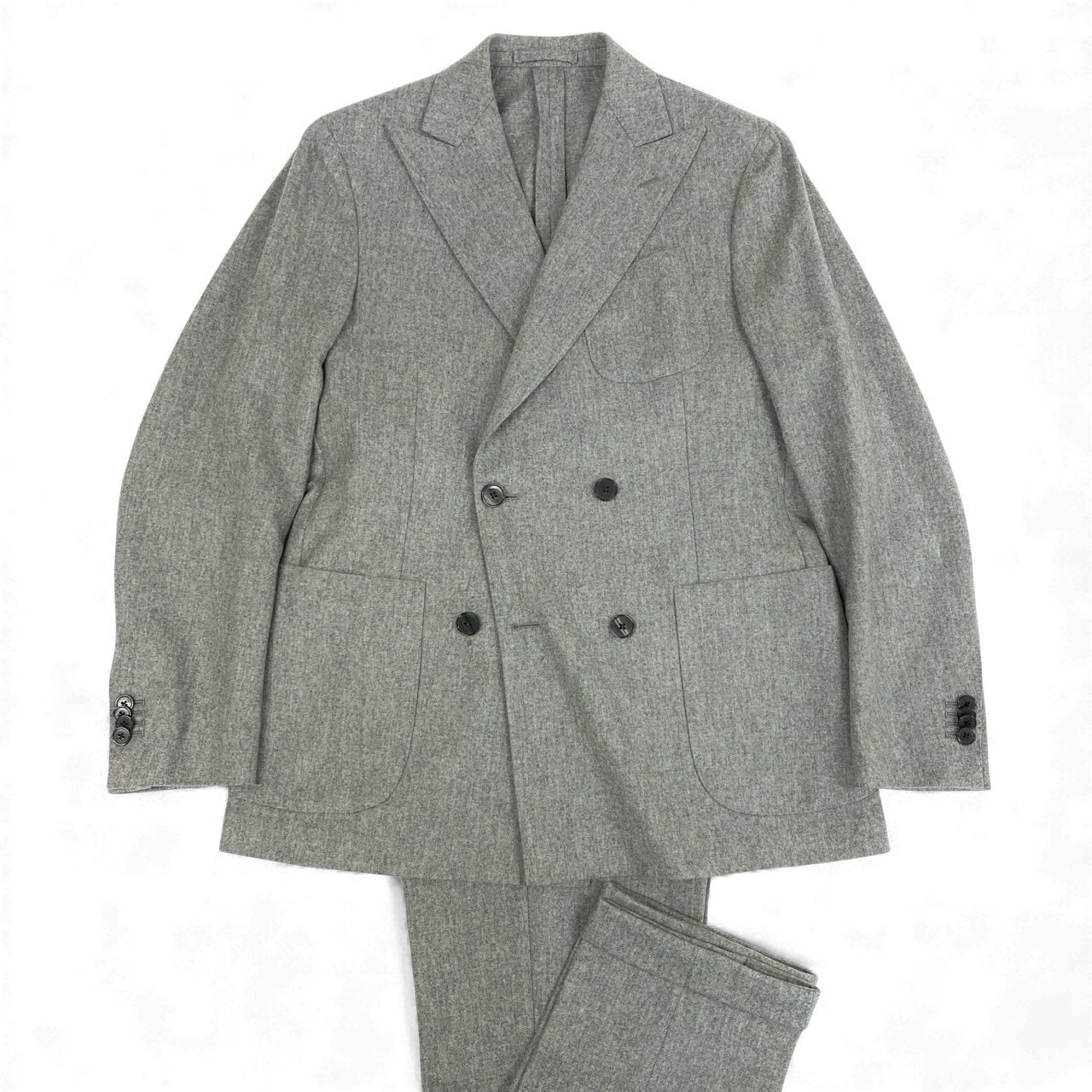 33L4 LARDINI ラルディーニ スーツセットアップ テーラードジャケット  ウールジャケット ダブルブレスト スラックス AP22484AQ 46サイズ グレー メンズu02t