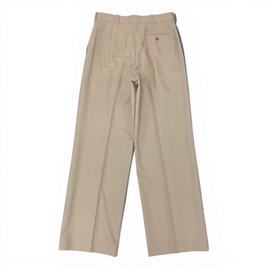 5a9 HERMES エルメス マルジェラ期 Hボタン スラックス パンツ ボトム フランス製 38サイズ ベージュ ウール100％ レディースu02t