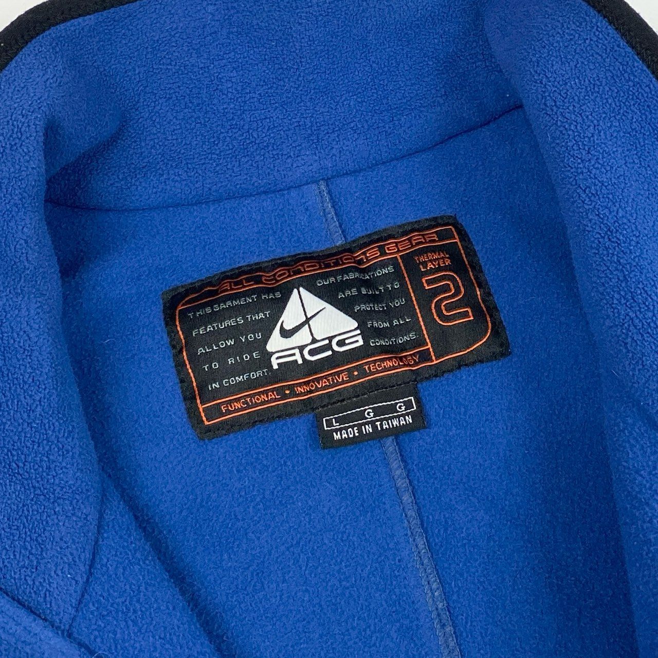 14a15 NIKE ACG ナイキ エーシージー Vintage Half Zip Pullover Size L Blue ハーフジップトップ Y2K ヴィンテージt18r