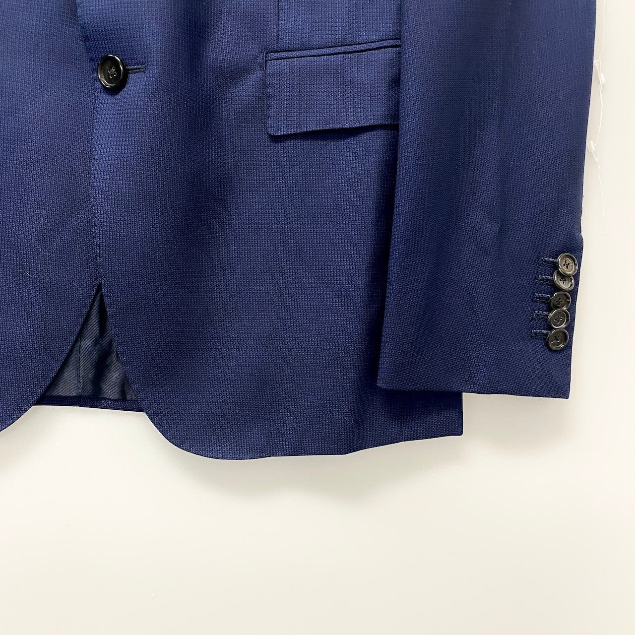 73e15 HUGO BOSS ヒューゴボス スーツセットアップ テーラードジャケット スラックス FULL CANVAS 46サイズ ネイビー メンズ 男性用u02t