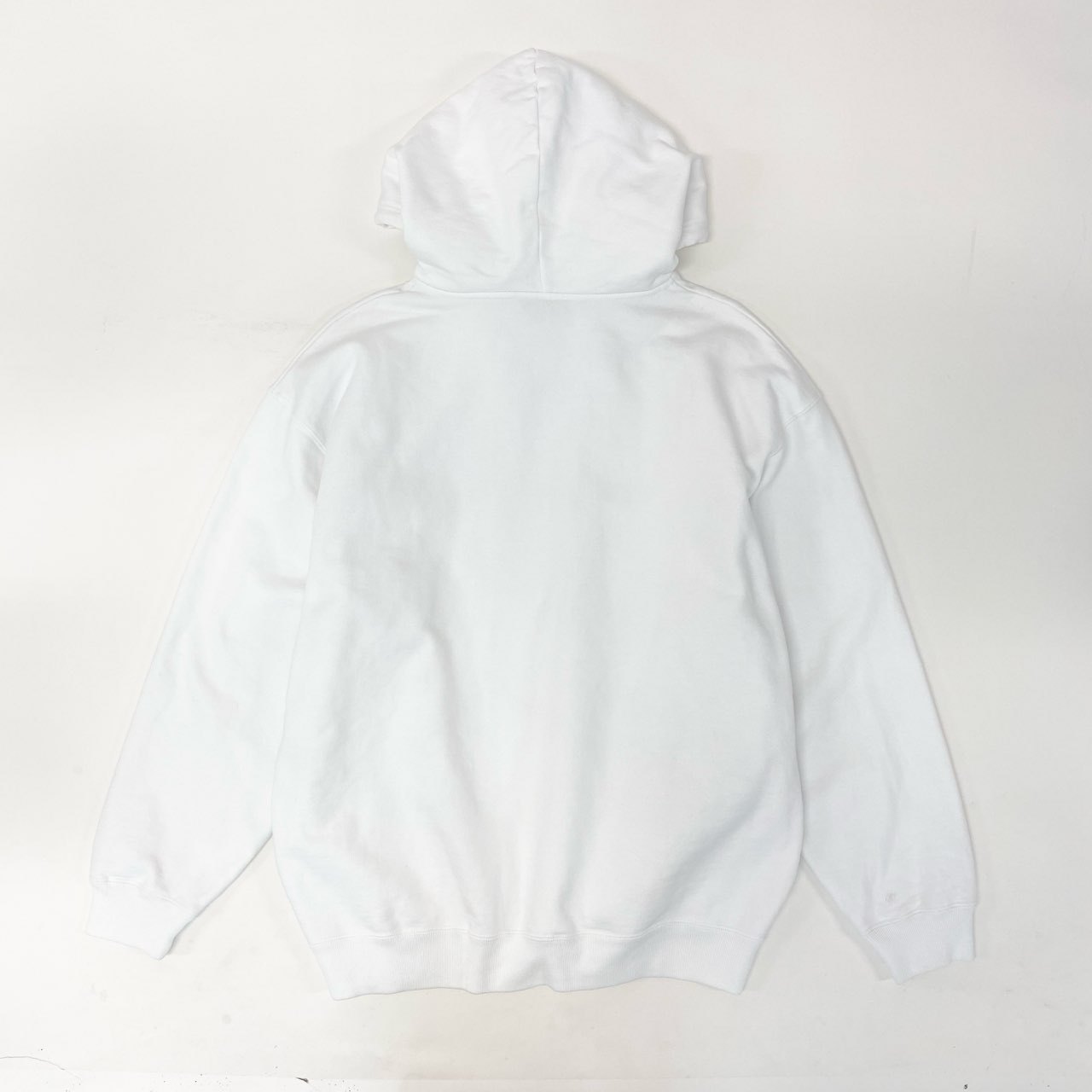 71k20《美品》 BALENCIAGA バレンシアガ ロゴプリント パーカー XS ホワイト フーディ スウェット 微起毛 ビッグシルエットt18r