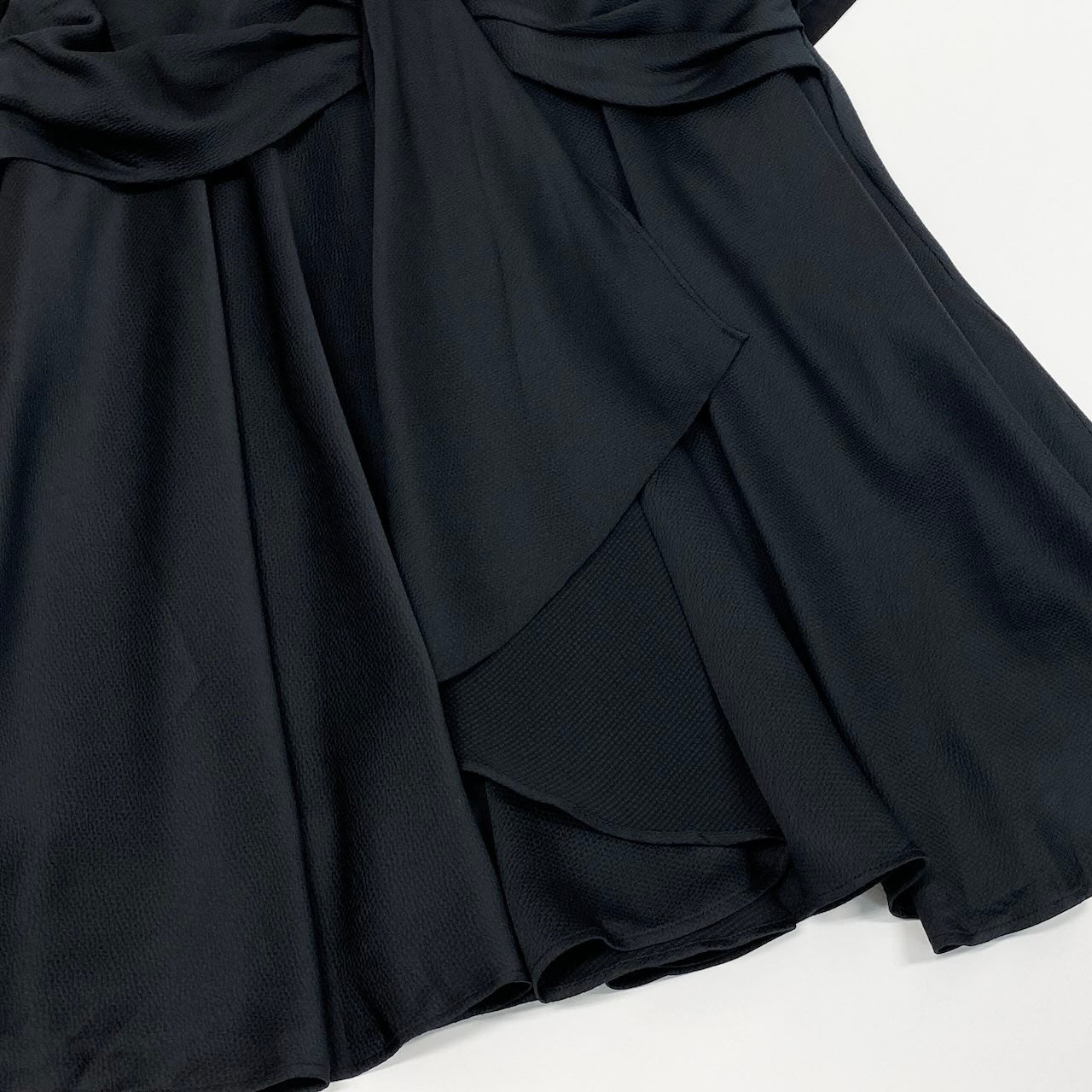 47d16 ADEAM アディアム 2021年 ラッフルドレープ カットソー 半袖Tシャツ トップス サイズ0 ブラック レディース 女性用u02t