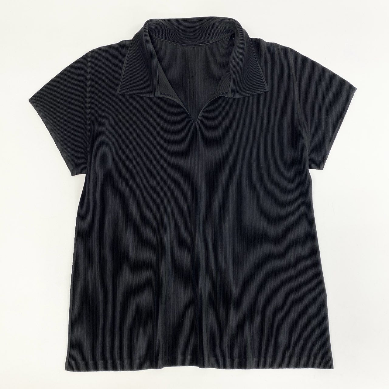 26j24 《美品》PLEATS PLEASE プリーツ半袖シャツ 半袖カットソー トップス PP02FK108 3サイズ ブラック レディースu02t