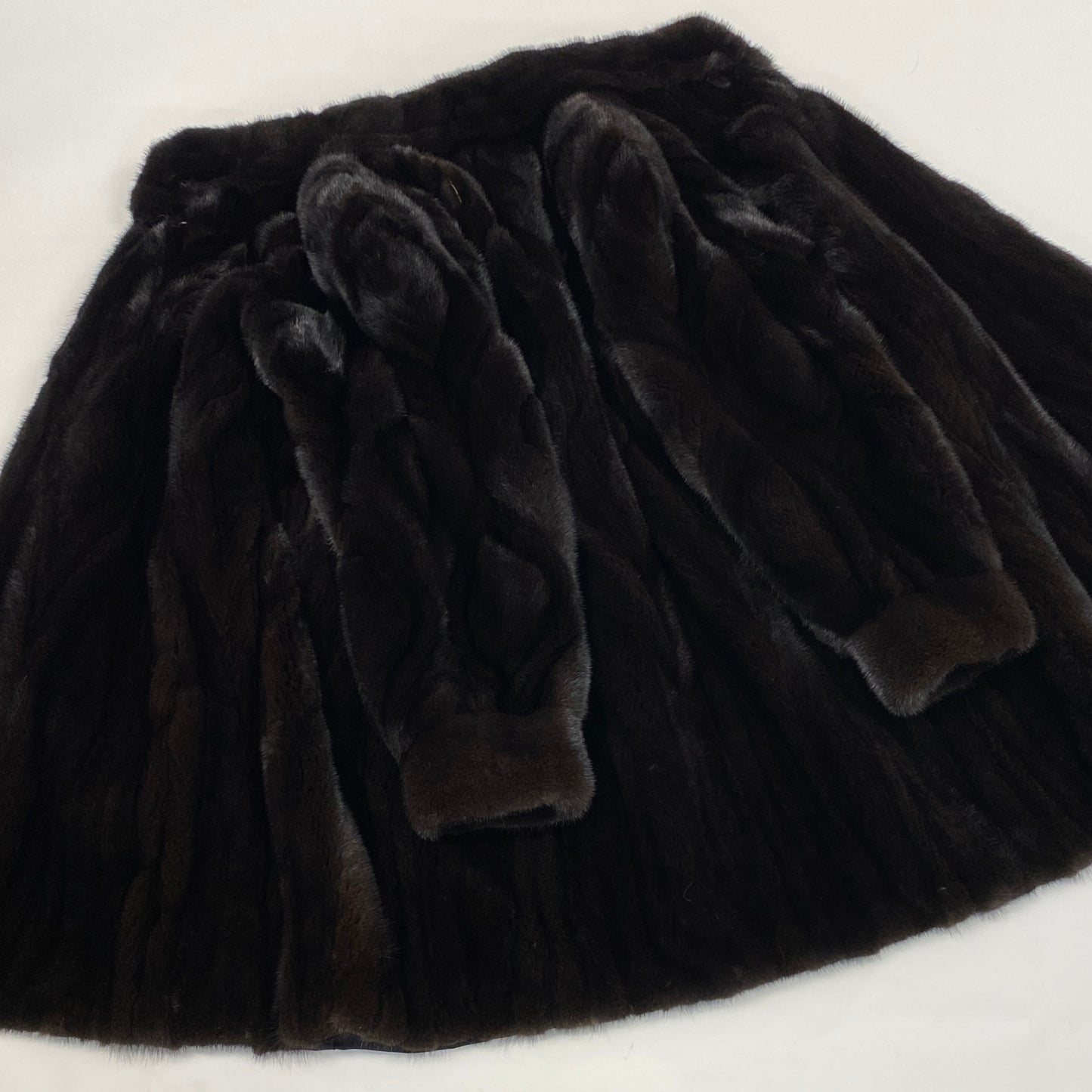 76e14 BLACKGLAMA ブラックグラマ 紋様柄 ダークミンク ロングコート サイズF ダークブラウン 最高級本毛皮 Mink Fur Long Coatt18r
