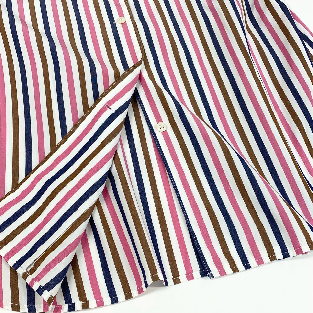 42a23 Christian Dior クリスチャンディオール 半袖シャツ トップス エンブレム刺繍 M マルチカラー ストライプ レディースu02t