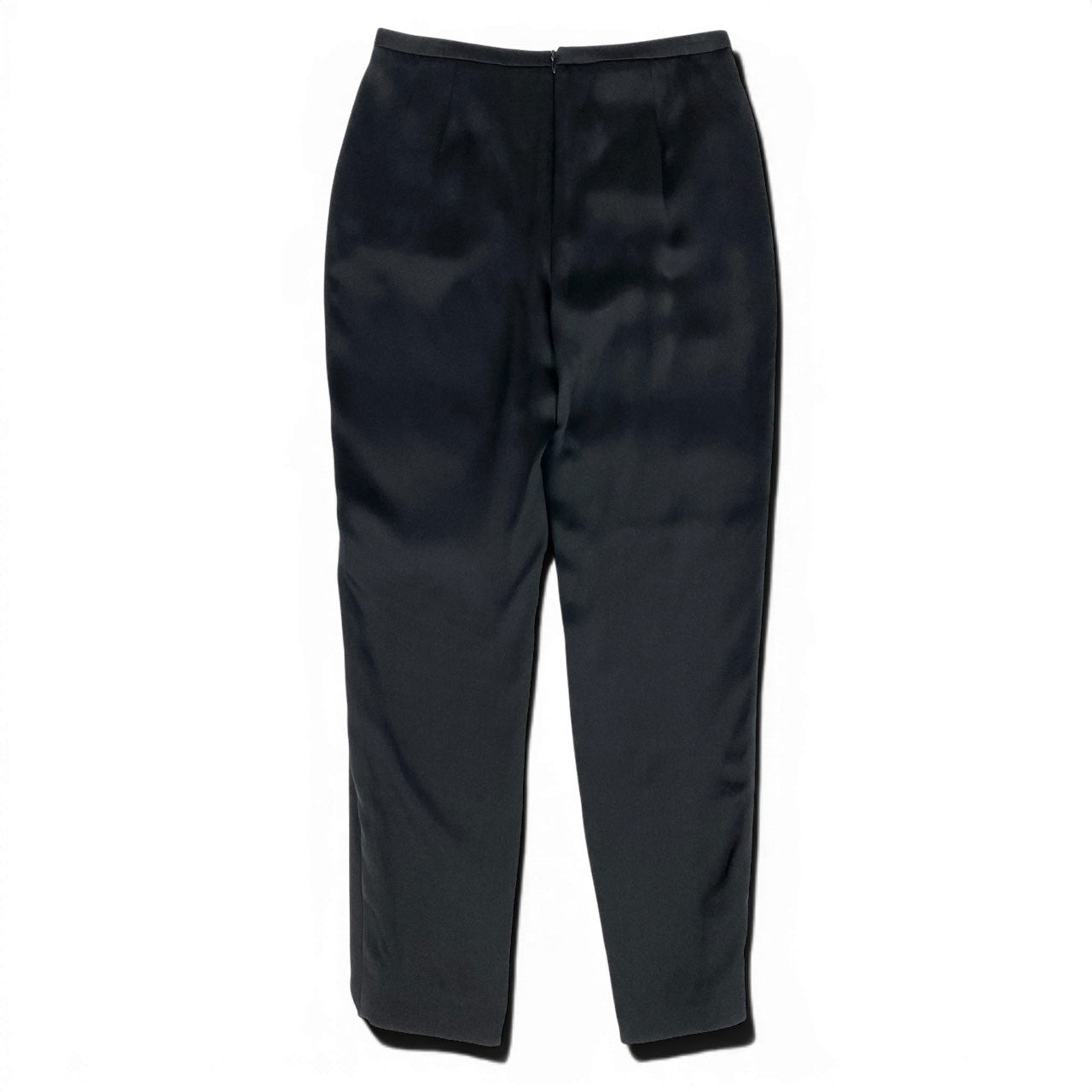 39d14 GIORGIO ARMANI ジョルジオアルマーニ シルクパンツ 変形パンツ ボトムス テーパードパンツ サイズ40 ブラック シルク100％ レディース 女性用o07t