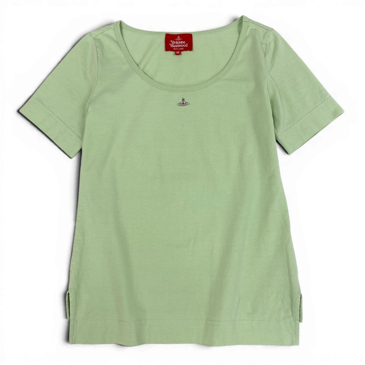 Ie7 Vivienne WestWood RED LABEL ヴィヴィアンウエストウッド レッドレーベル オーブ刺繍 カットソー ORB 半袖Tシャツ トップス 16-12-341020 サイズ02 ライトグリーン コットン100％ レディース 女性服u02t
