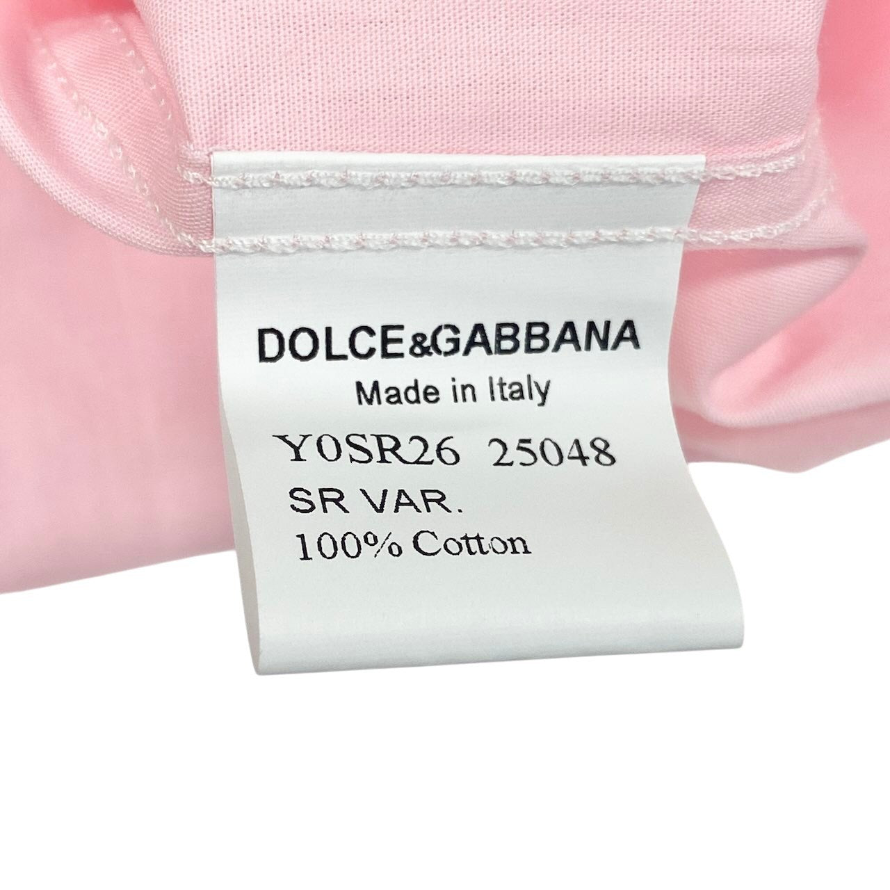1h28 【新品保管品】DOLCE&GABBANA ロングスリーブシャツ コットンシャツ イタリア製 41サイズ ピンク コットン100％ メンズ 男性用k02i