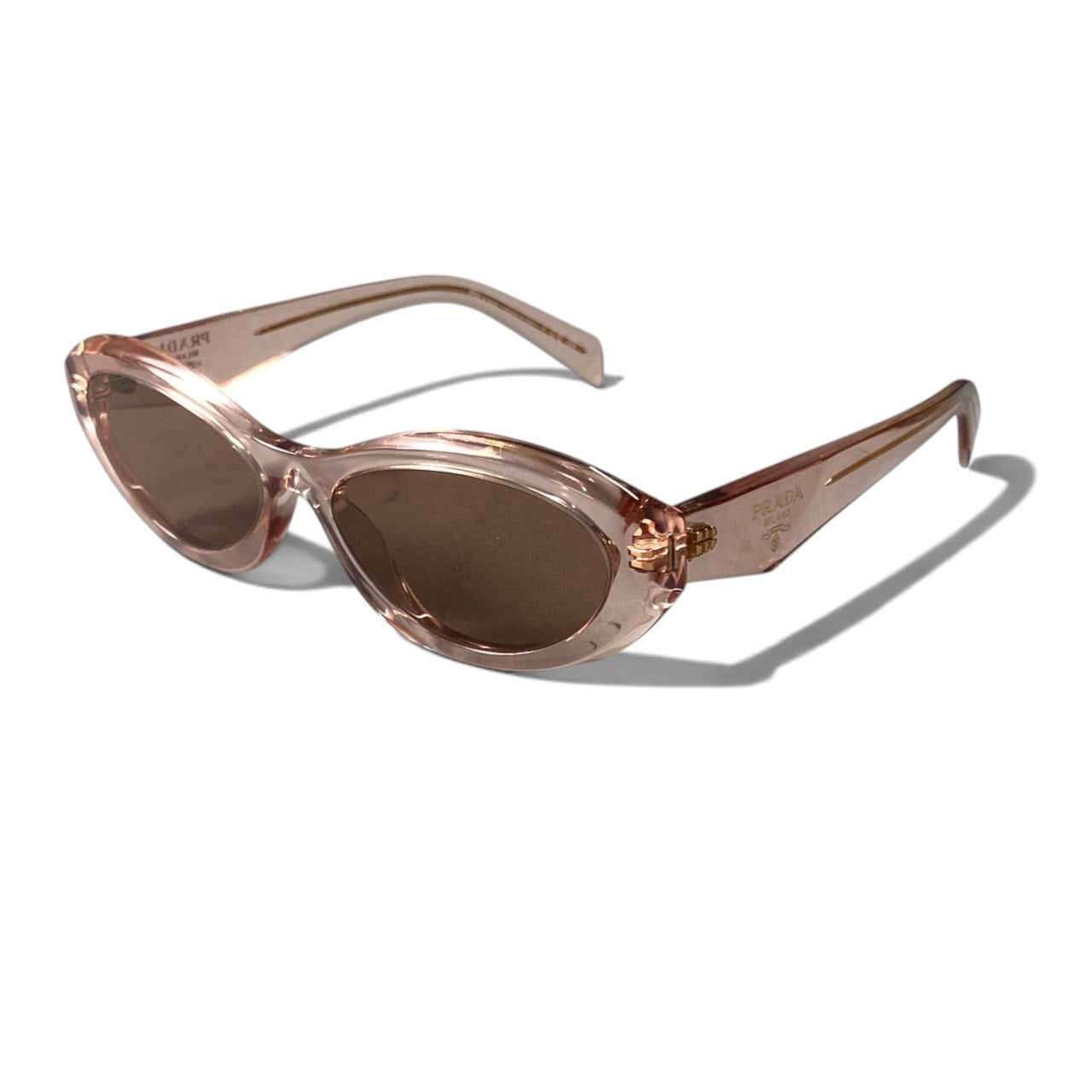 h12【美品】PRADA オーバルフレーム キャットアイ サングラス SPR 26Z 55□16 19Q-10D ピンク レディース 女性用k02i