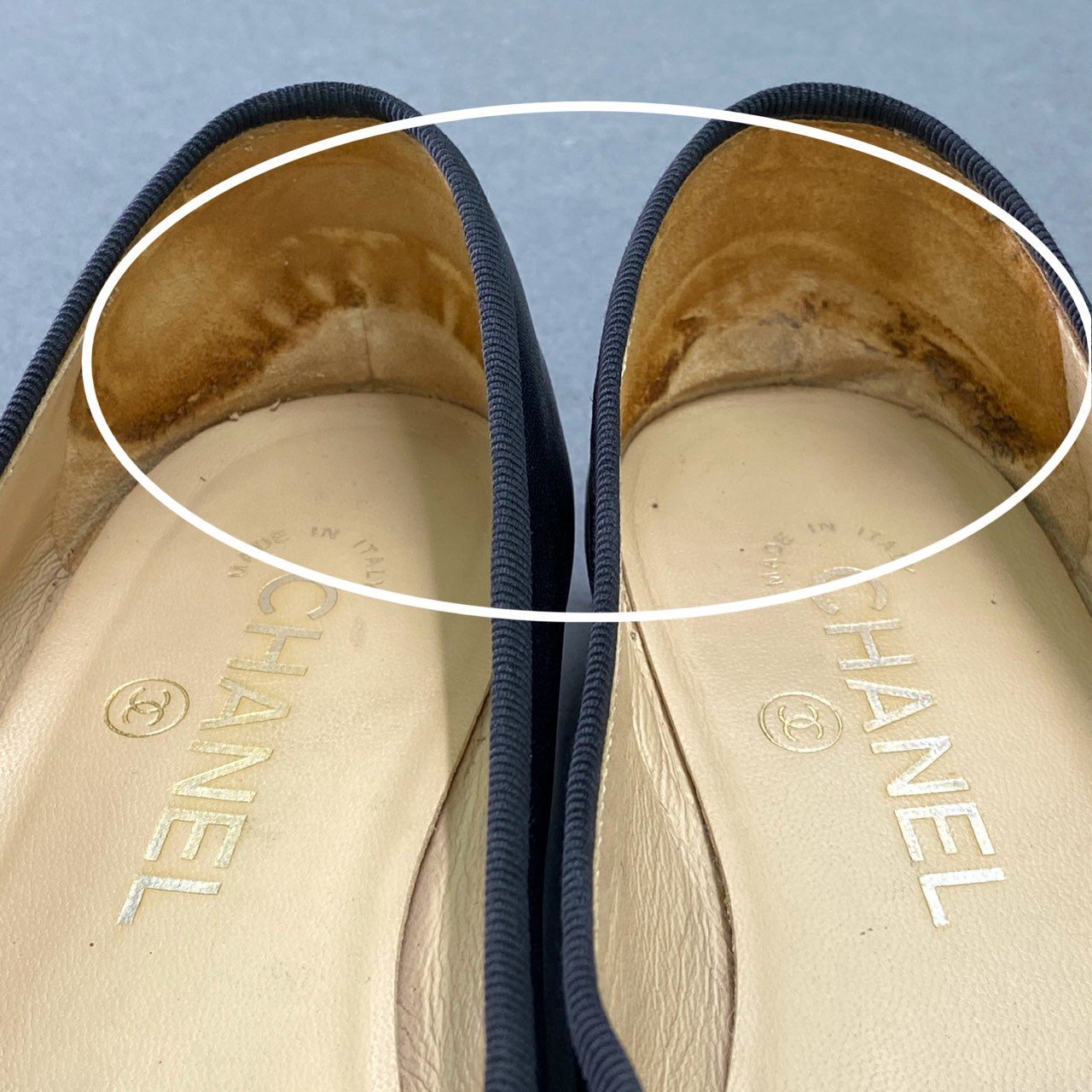 5d22 CHANEL シャネル ココマーク ラムスキン バレリーナ フラットシューズ パンプス イタリア製 G02819 36 ブラック レザー