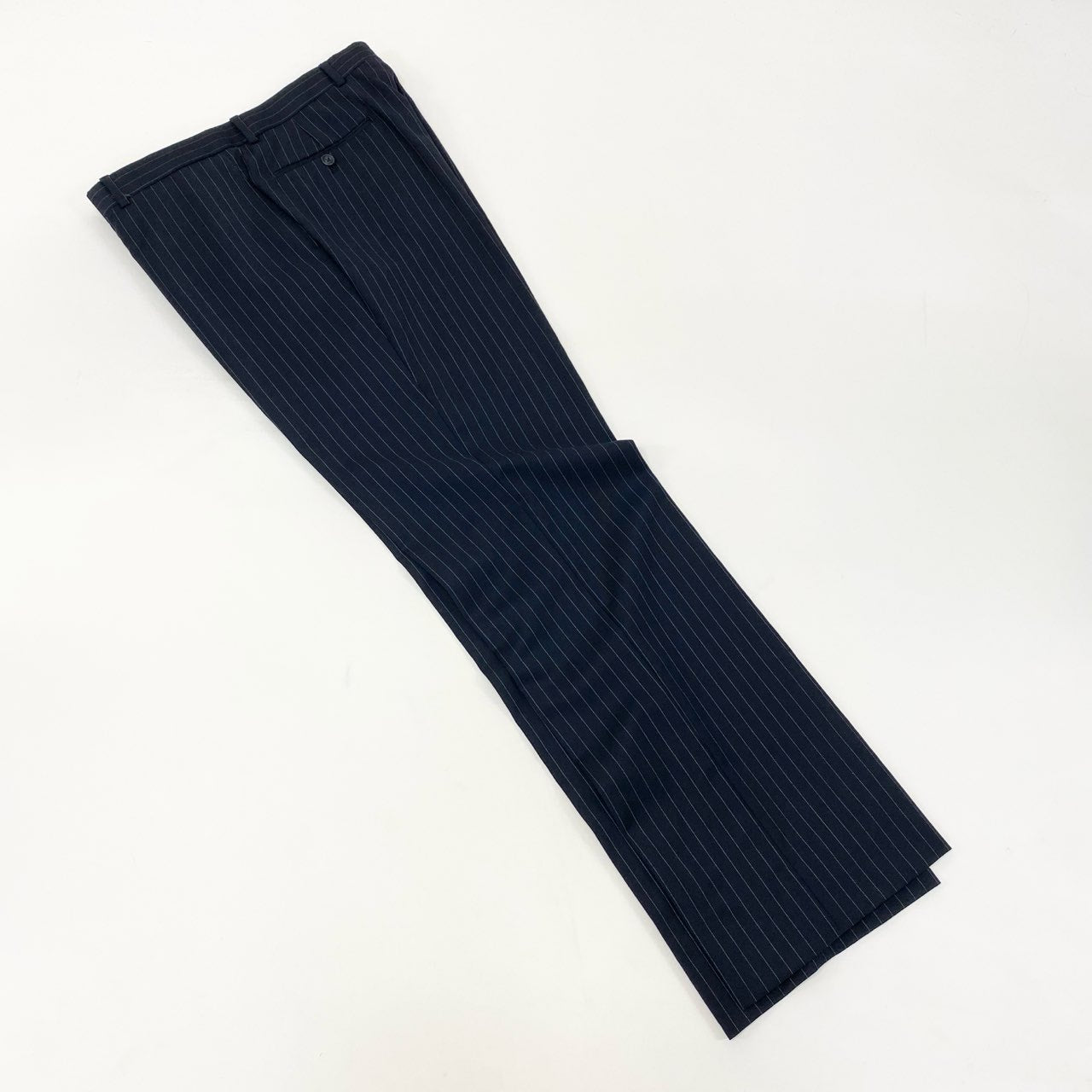 6k1《美品》 TOMMY HILFIGER トミーヒルフィガー セットアップスーツ シングル 2B ストライプ テーラードジャケット スラックス  ネイビー ウール100％o07t