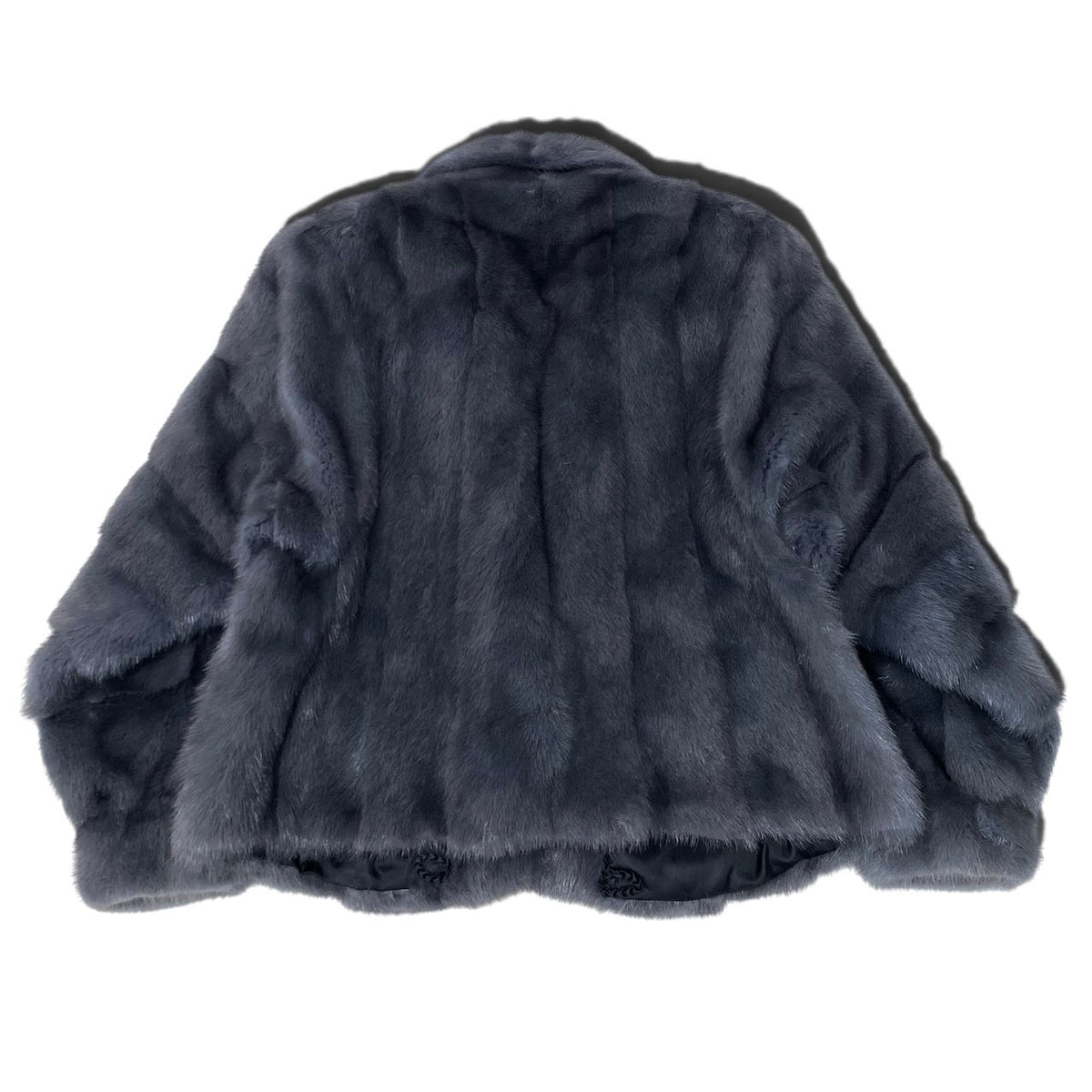 18i20 EMBA エンバ 染め 袖段 ミンクファーコート サイズ13 ブルーグレー 本毛皮 Dyed Mink Fur Coat リアルファーt18r