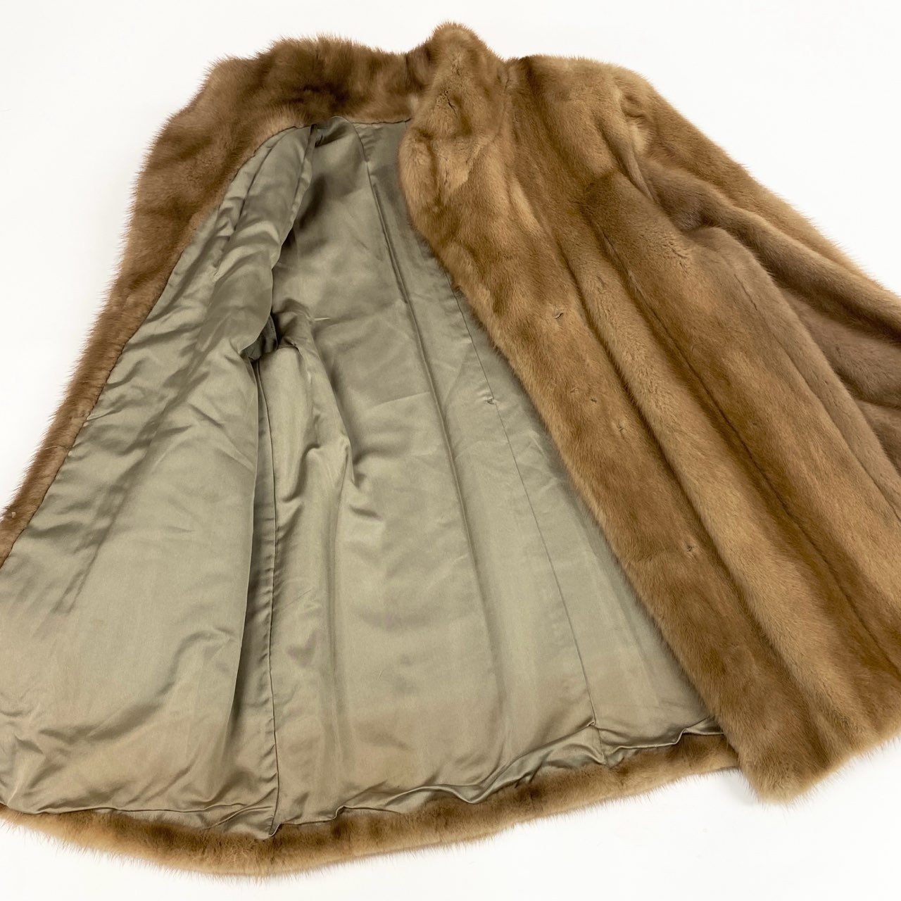 84a21 パステルミンク ミンクコート ハーフコート レディース 女性用 サイズ13 ライトブラウン系 ミンクファー 本毛皮u02t