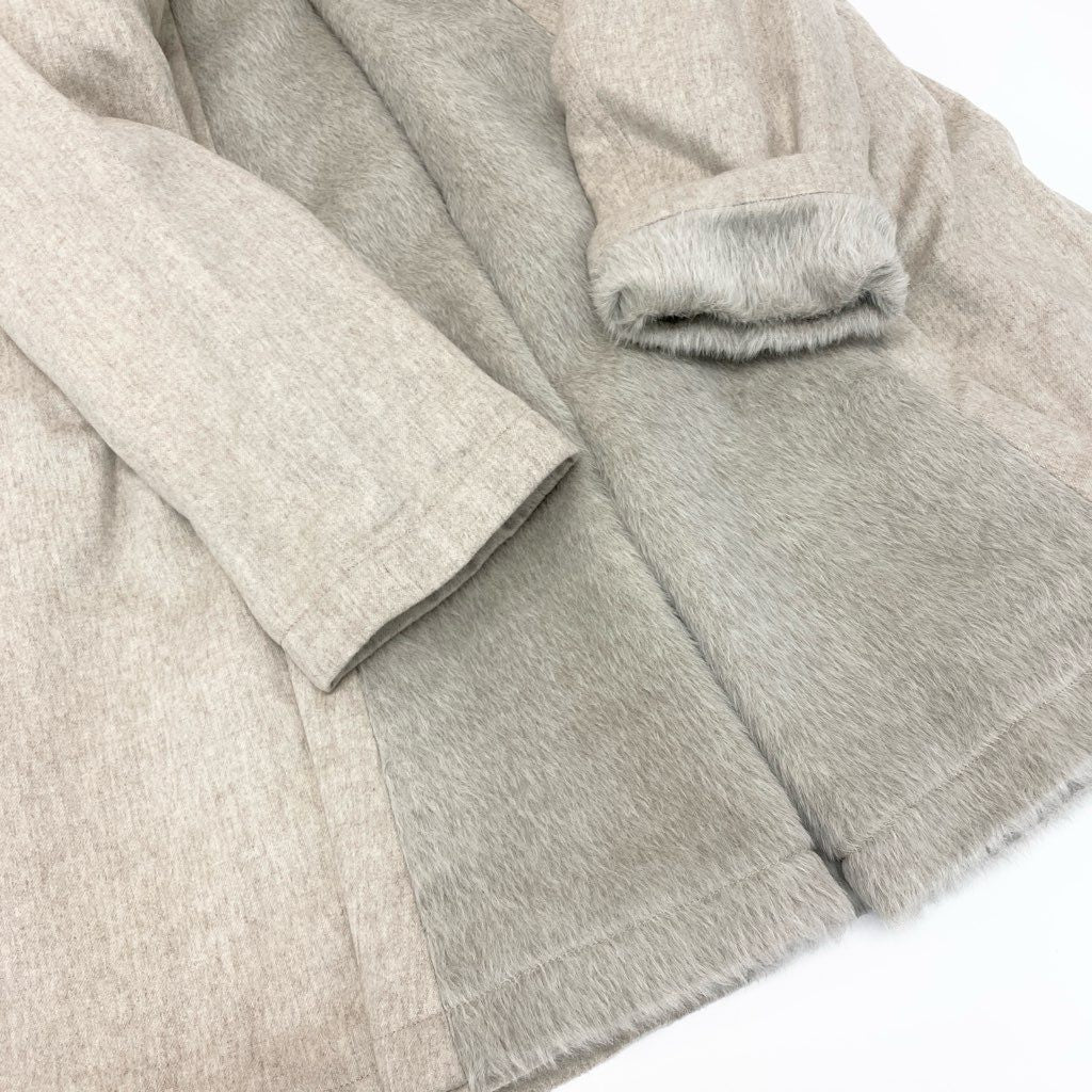 6l25《未使用保管品》定価95万 AGNONA アニオナ カシミヤ × アルパカ ロングコート サイズ40 ベージュ 最高級 タグ付き イタリア製t18r