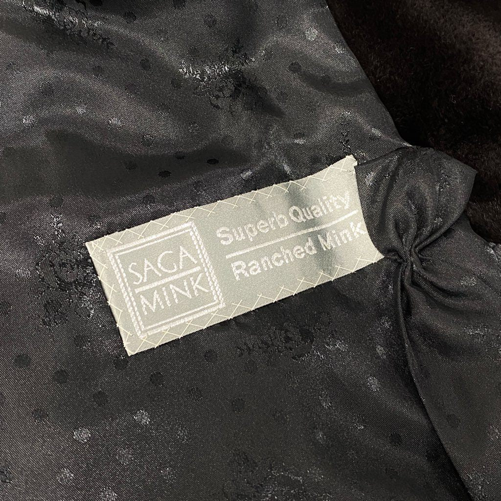 29l27 SAGA MINK サガミンク 銀サガ シェアードミンク ロングコート サイズF ダークブラウン 本毛皮 MINK FURt18r