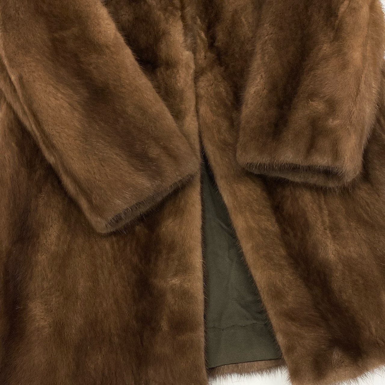 25L5 SAGA MINK サガミンク 金サガ デミバフミンク ファーコート サイズ11号 ブラウン 最高級本毛皮 MINK FUR ポケット有t18r