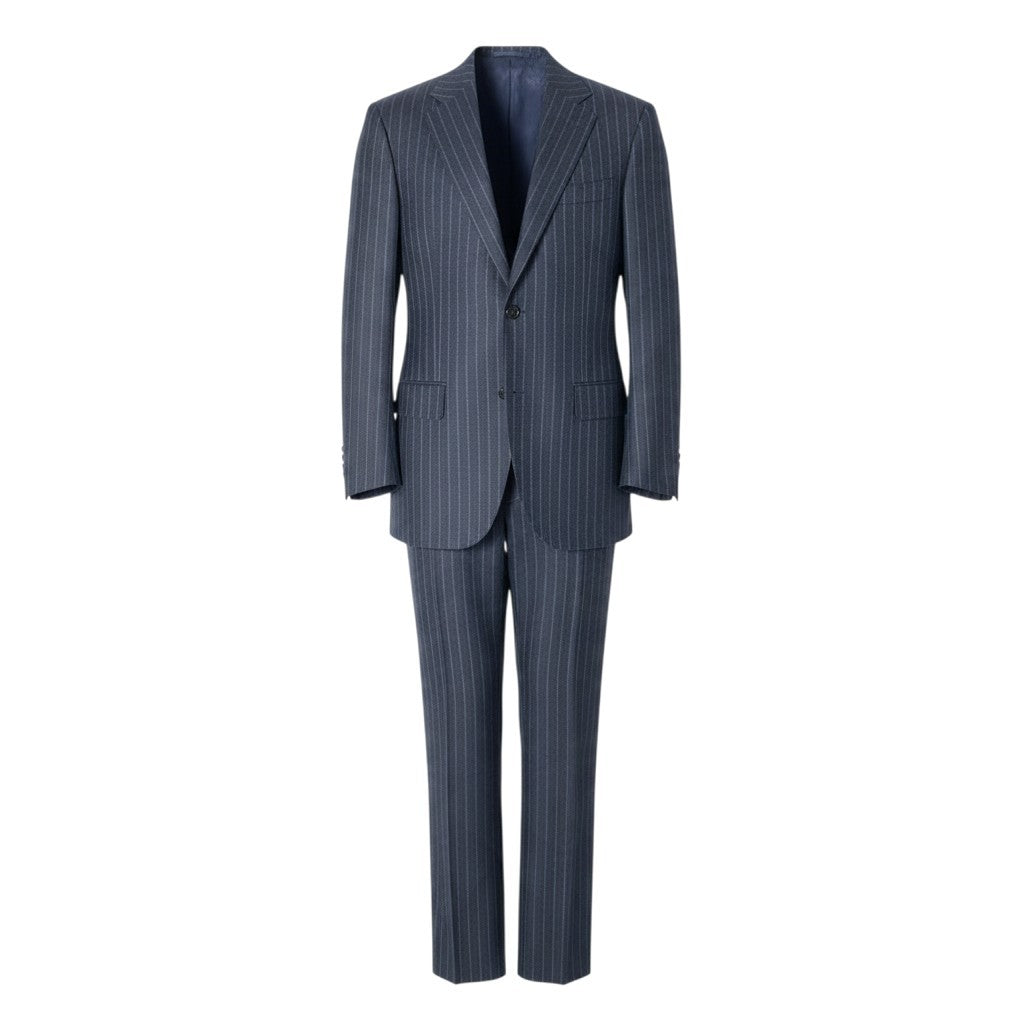64j27 BEAMS F ビームスエフ セットアップ シングルスーツ ストライプ柄 3B 93 ネイビー メンズ 紳士服o07t