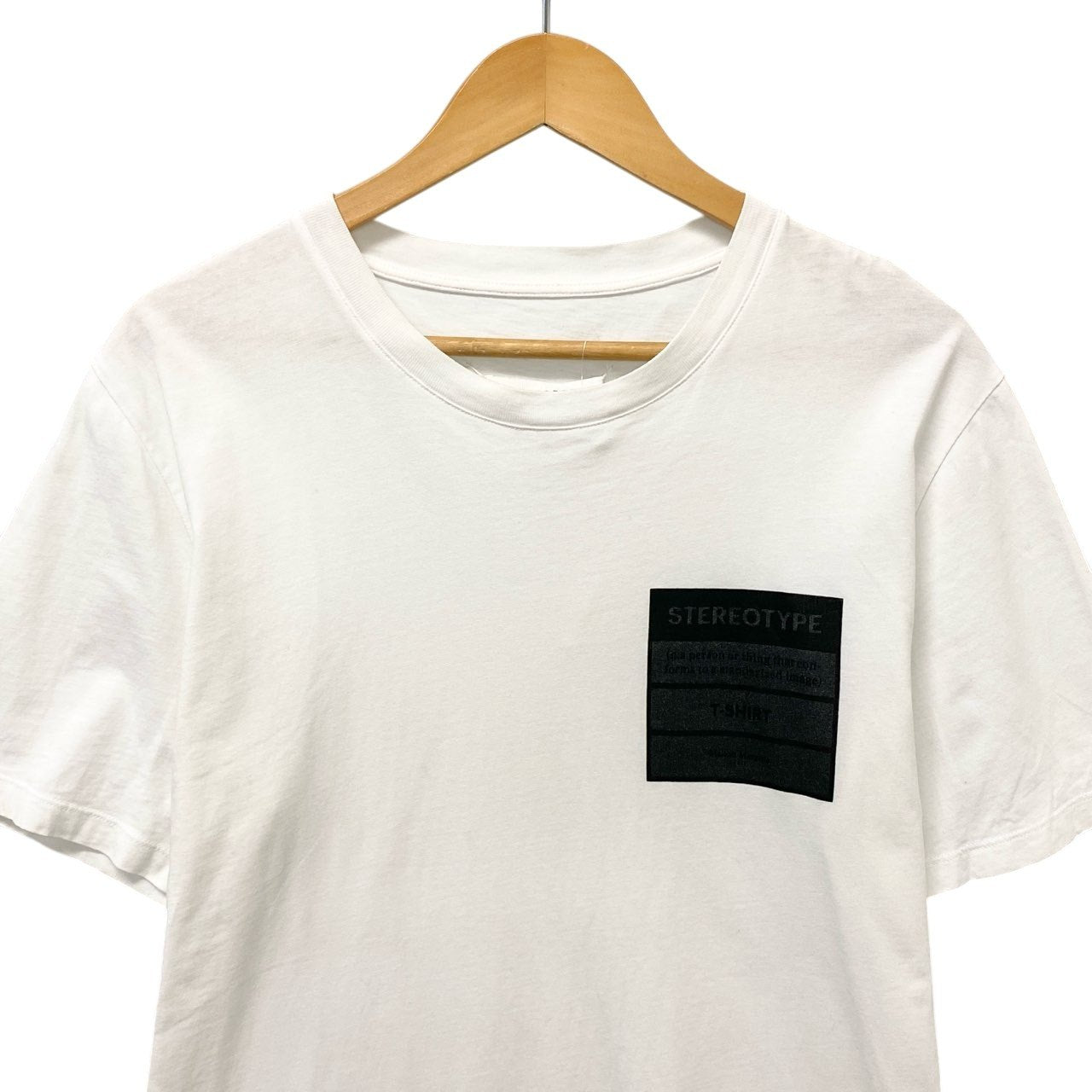 44b17 Martin Margiela マルタンマルジェラ 半袖Tシャツ コットンTシャツ ステレオタイプロゴ 50サイズ ホワイト コットン100％ メンズ 男性用u02t