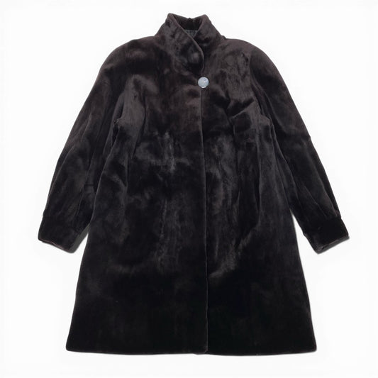 29l27 SAGA MINK サガミンク 銀サガ シェアードミンク ロングコート サイズF ダークブラウン 本毛皮 MINK FURt18r
