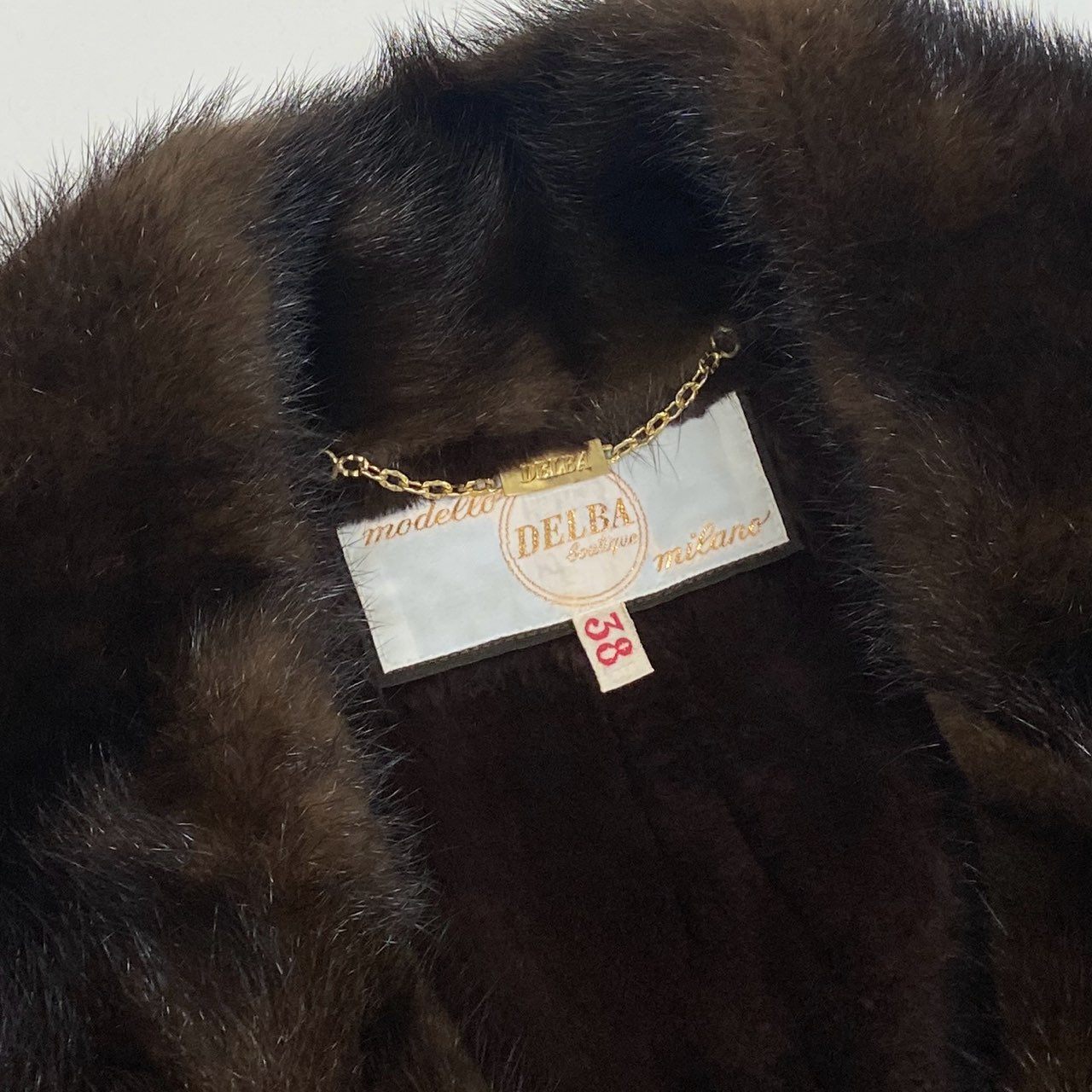 37L10 DELBA デルバ 2WAY ミンクファー ロングコート サイズ38 ブラウン 本毛皮使用 裏地毛皮 取外し可 イタリア製t18r