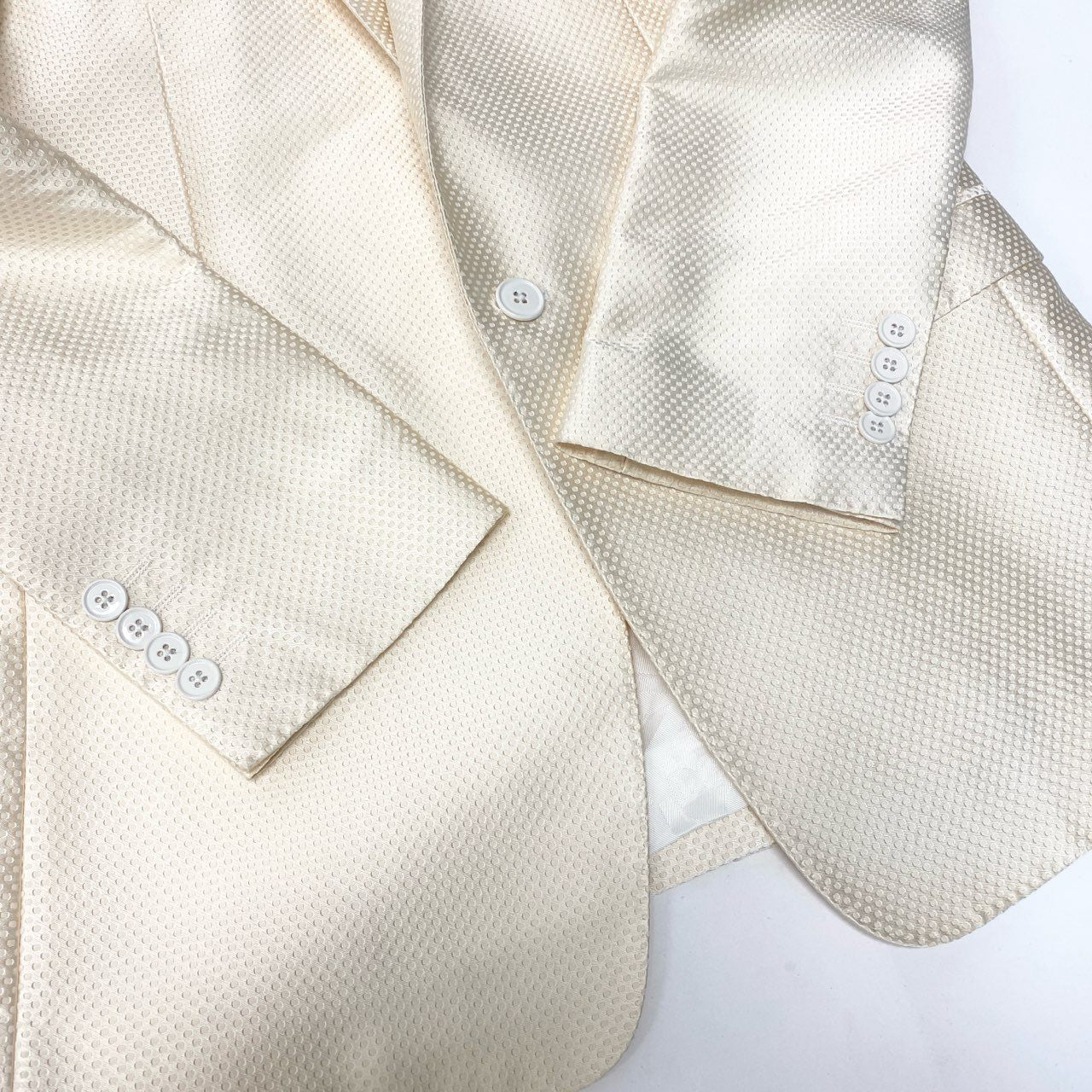 47b4 DOLCE&GABBANA ドルチェアンドガッバーナ テーラードジャケット ブレザー 裏地総柄 DGロゴ 46 シャンパンゴールド メンズk02i