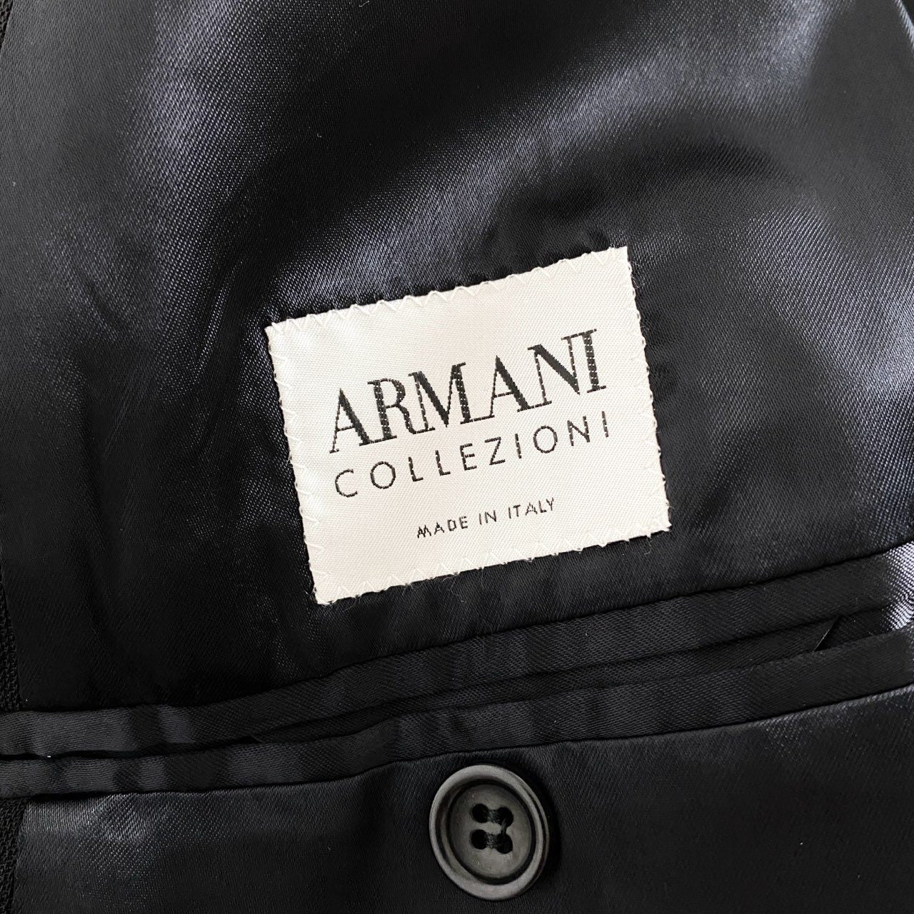 87i2 イタリア製 ARMANI COLLEZIONI アルマーニ コレッツォーニ ステンカラーコート ロングコート 063216 CE8200 サイズ56 ブラック メンズ 大きいサイズ