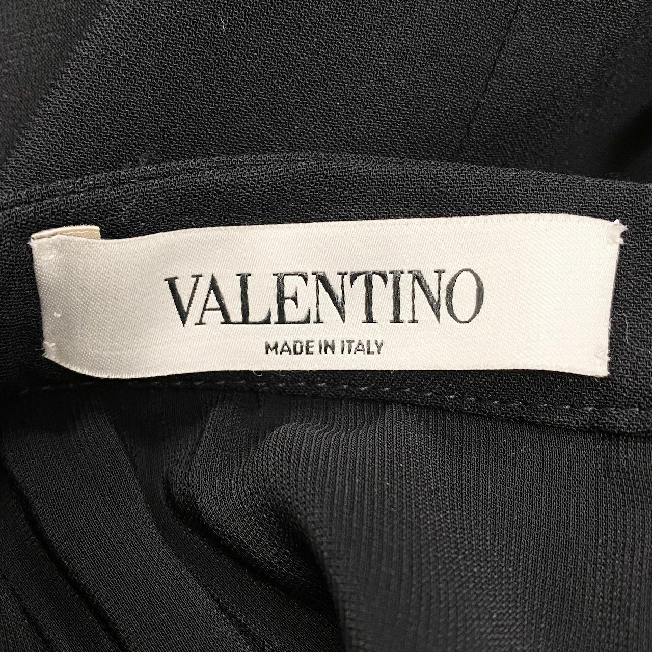 72e15 VALENTINO ヴァレンティノ フリルデザイン スカート 膝丈 ボトムス バックジップ イタリア製 BB3GN145 10 ブラック ヴィスコース レディースo07t