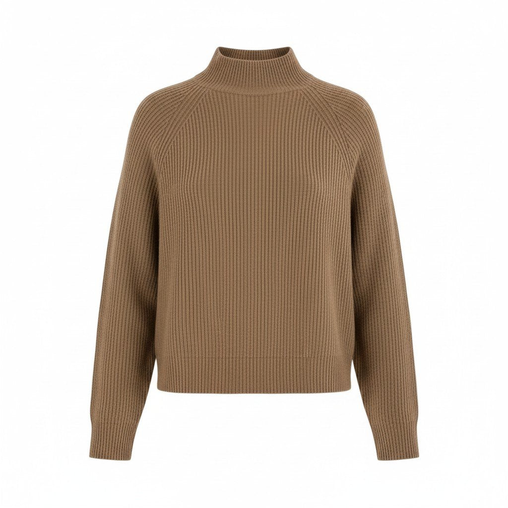 46L8 ’S MaxMara エスマックスマーラ 2024AW リブニット ニットセーター カシミヤ混 ロングスリーブ Mサイズ ブラウン レディースk02i