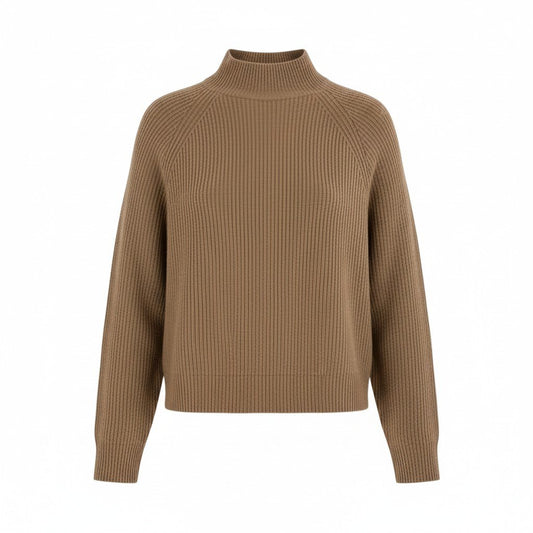 46L8 ’S MaxMara エスマックスマーラ 2024AW リブニット ニットセーター カシミヤ混 ロングスリーブ Mサイズ ブラウン レディースk02i