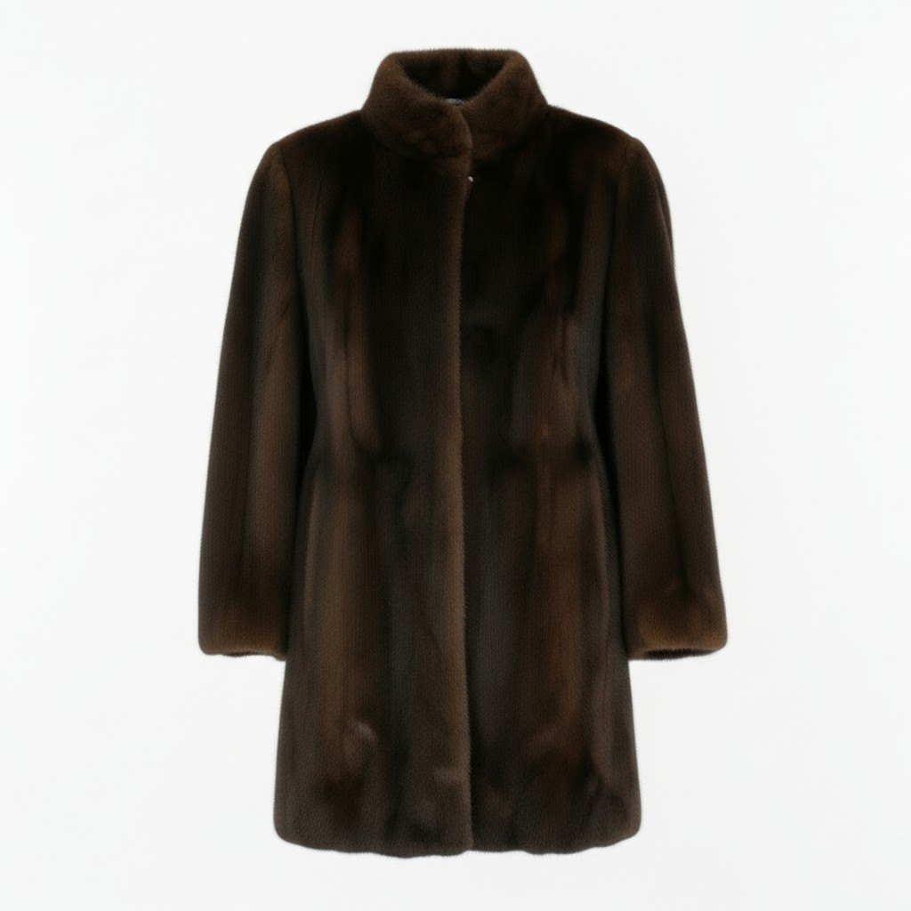 73a21 PRELIOT デミバフミンク ロングコート サイズ13 ブラウン 本毛皮 Mink Fur Long Coat 毛並み◎t18r