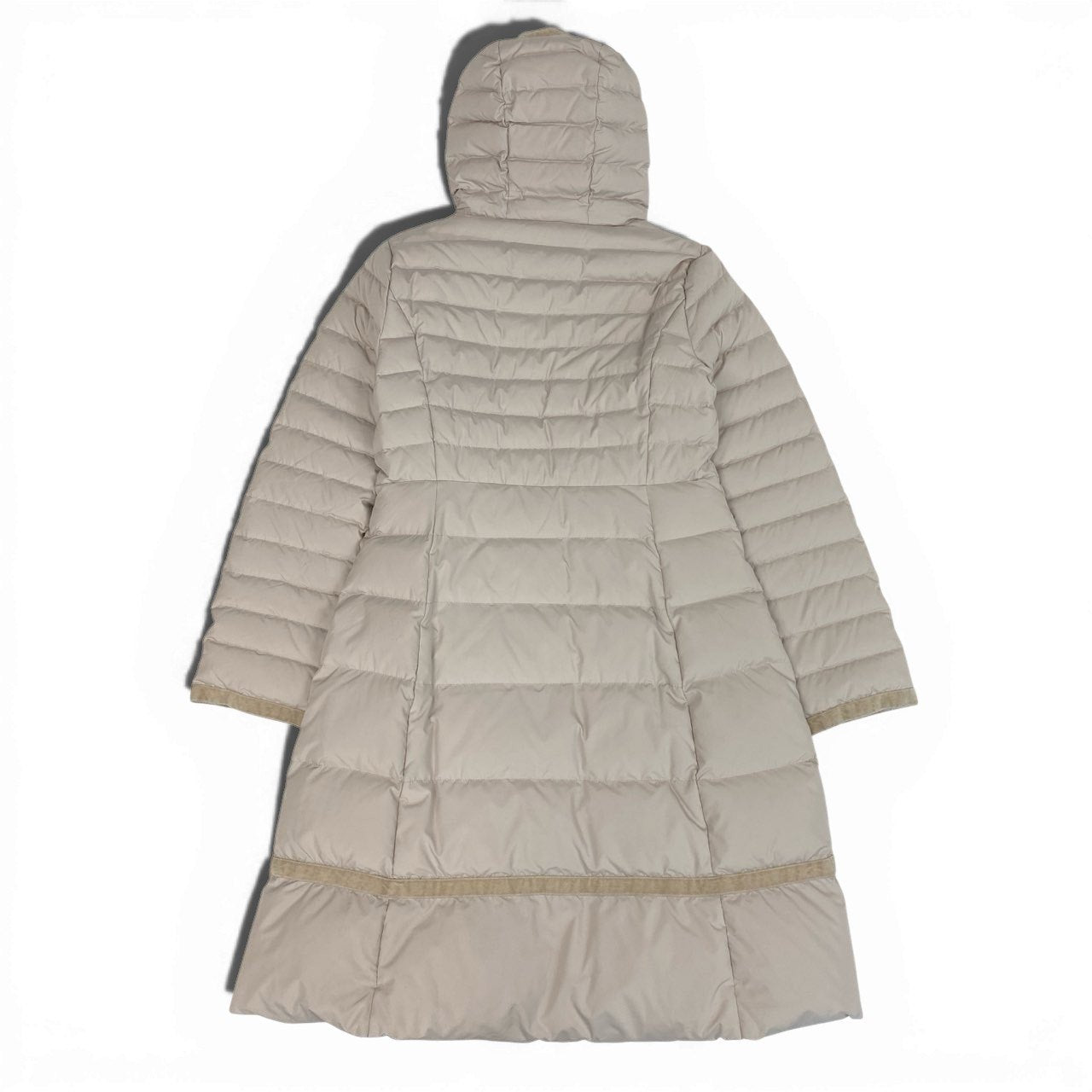 78a21 TOCCA トッカ ベルベット切替 ダウンコート フーデットロングコート ダブルジップ アウター レディース 女性用 サイズ0 ピンクベージュ系u02t