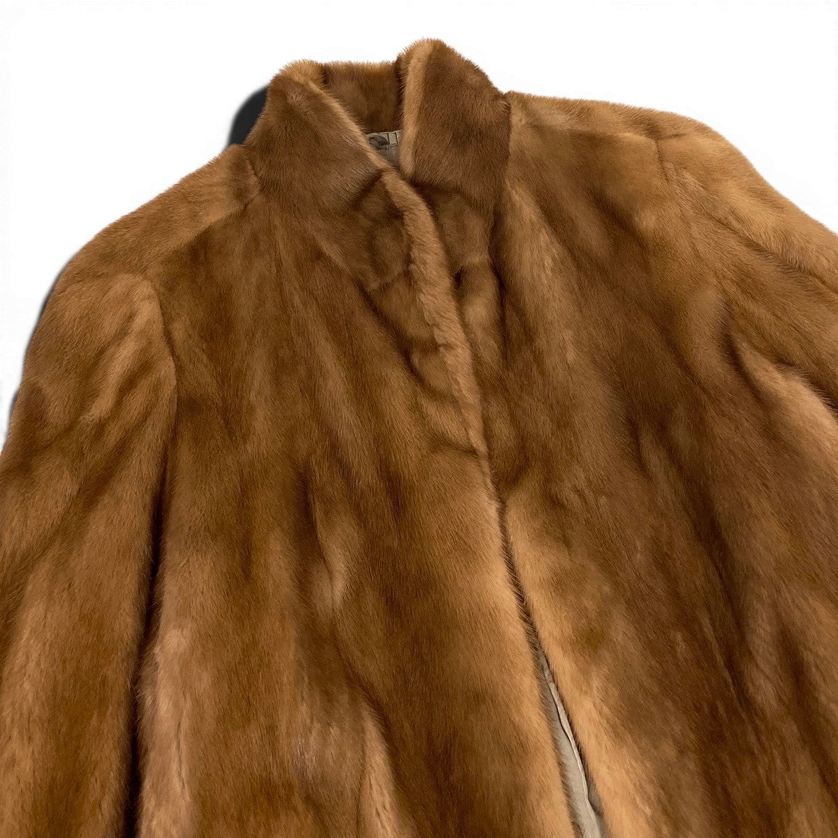 70g1 LANVIN ランバン パステルミンク ファーコート サイズF 茶系 本毛皮 Pastel Mink Fur Coatt18r