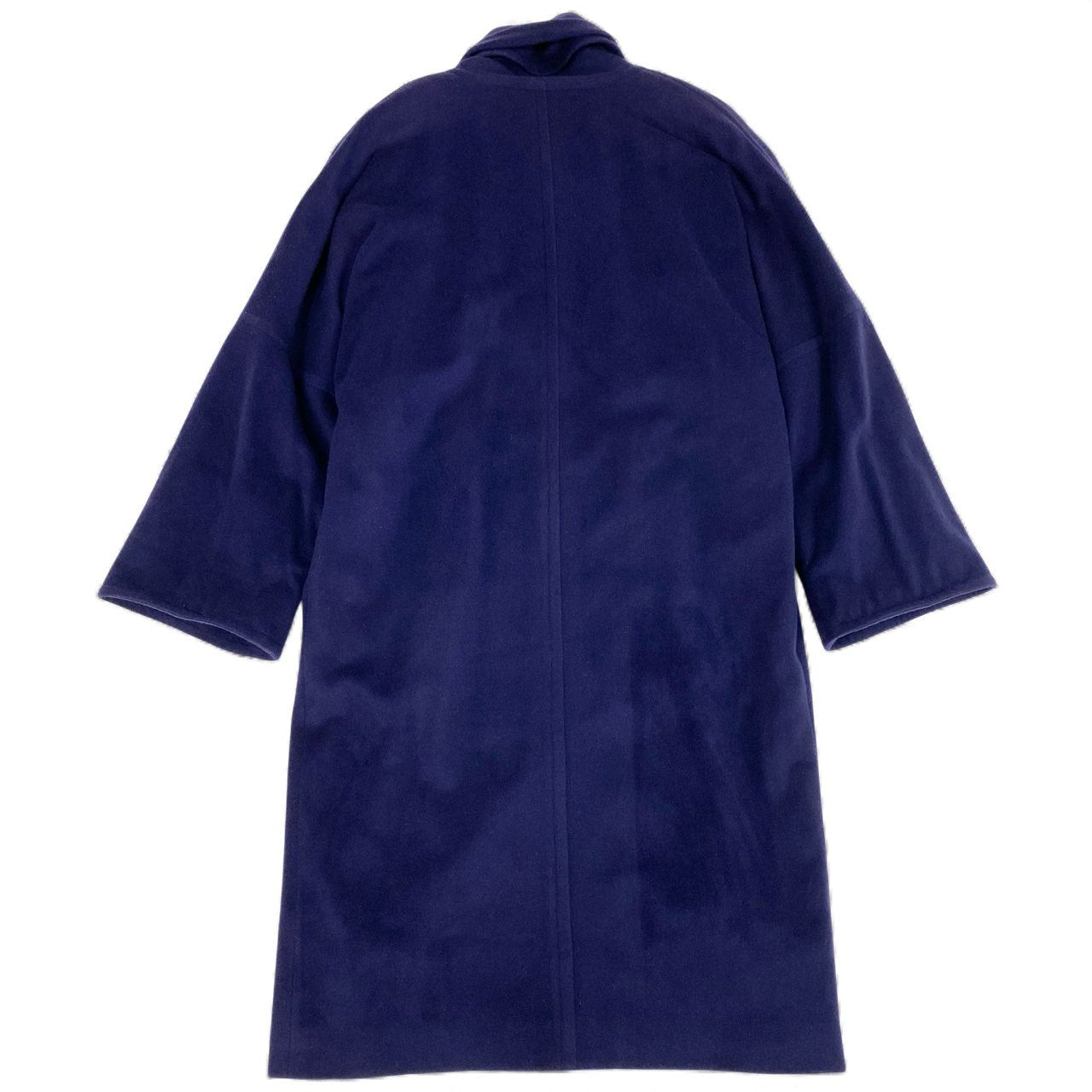 77L16 Vintage HANAE MORI PARIS ハナエモリ カシミヤ混 大判カラー ロングコート アウター 38 パープル レディース フランス製u02t