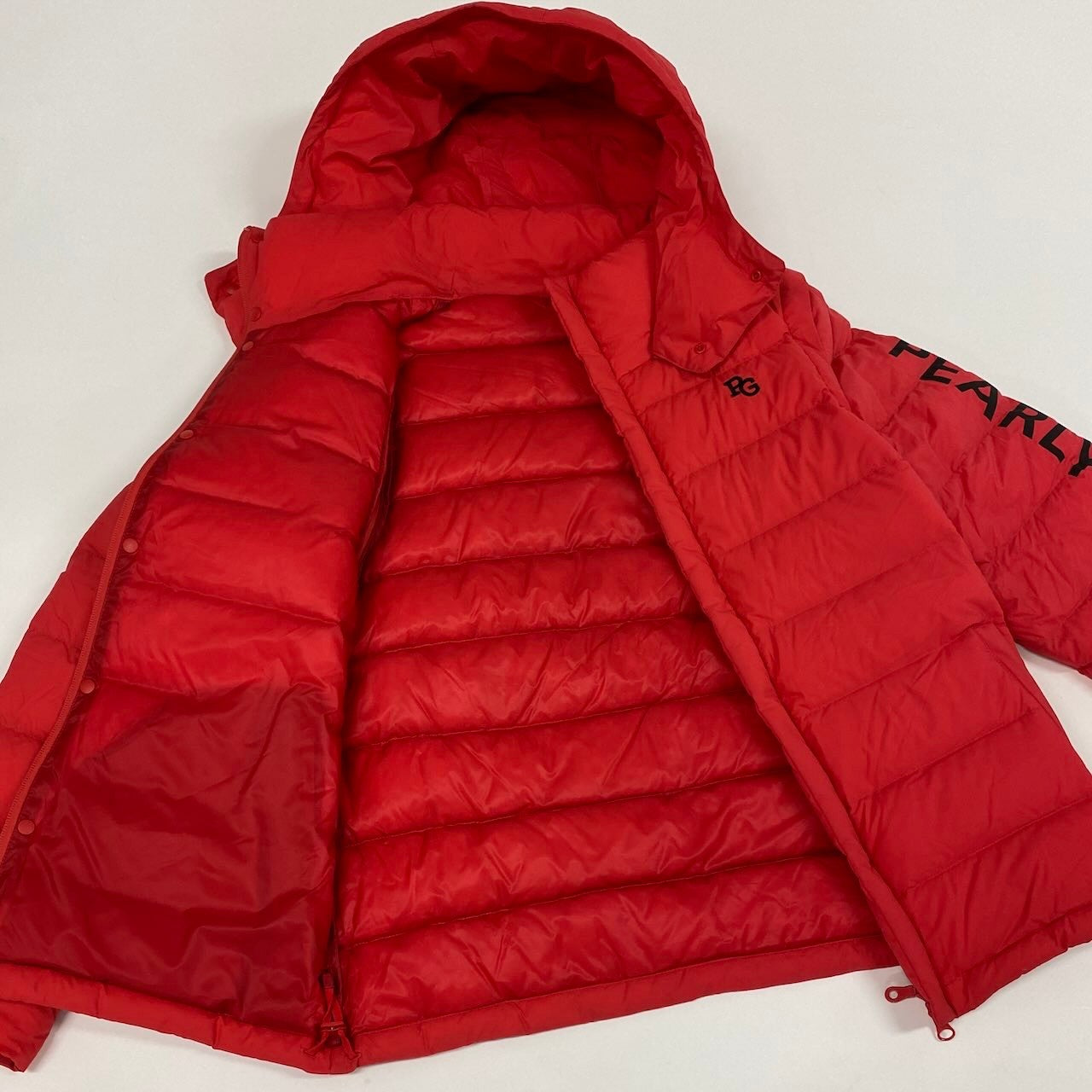 24e14 《美品》 PEARLY GATES パーリーゲイツ 3WAY ダウンジャケット ゴルフウェア サイズ4 レッド 袖・フード取外し可t18r