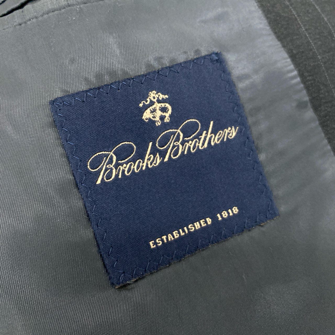 3k28 Brooks Brothers ブルックスブラザーズ セットアップスーツ シングル 3B ストライプ柄 背抜き ウール混 メンズ 紳士服 ビジネス 40REG ブラックu02t