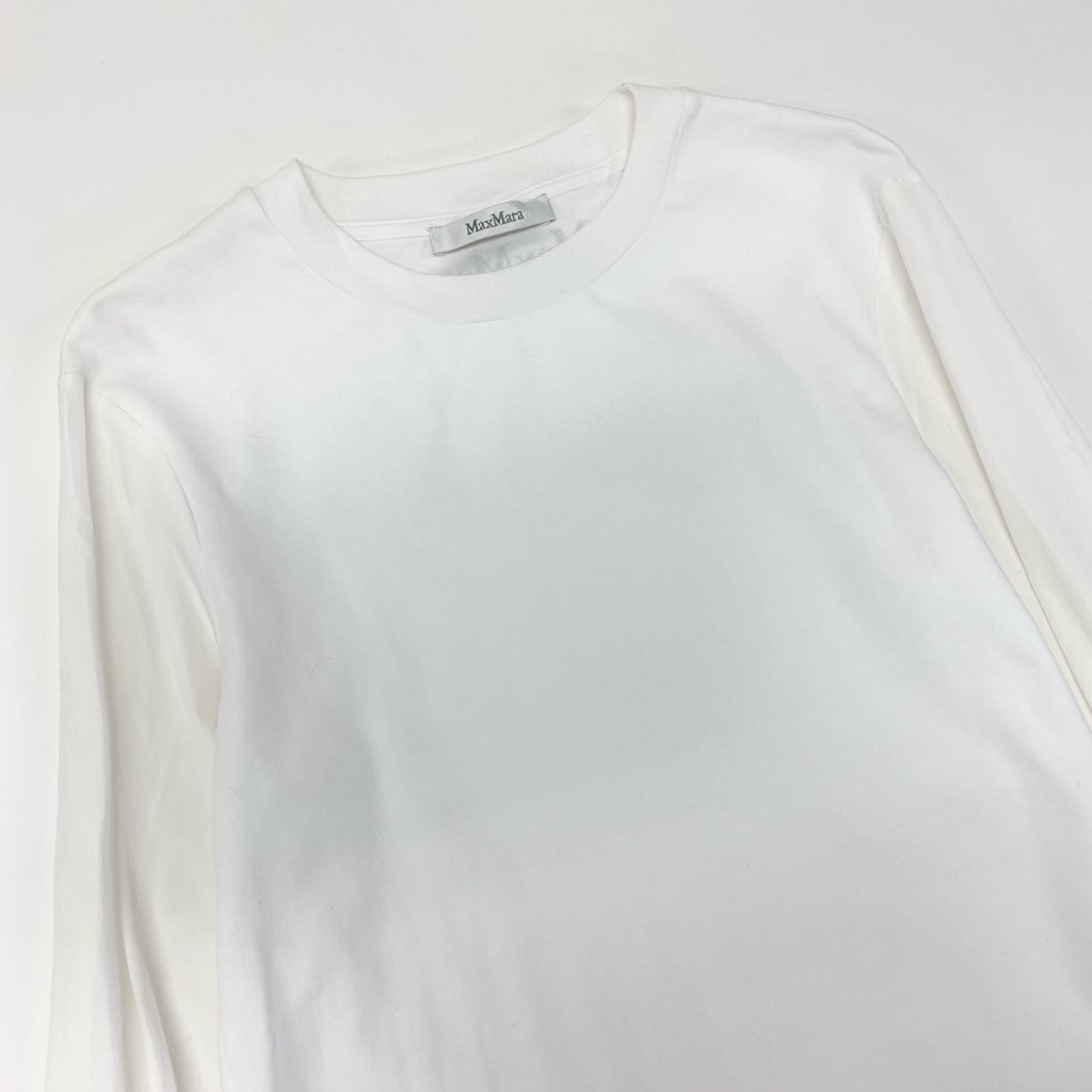 2a8 MaxMara マックスマーラ ドッキングTシャツ ロングスリーブTシャツ カットソー トップス Sサイズ ホワイト レディースk02i