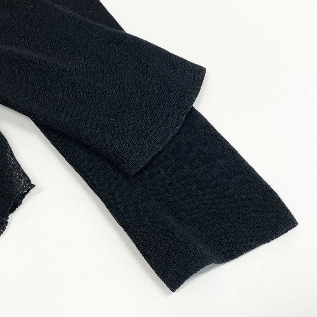 74k11《美品》 Maison Margiela メゾンマルジェラ 18SS シースルー スイッチング コットンニット S ブラック 4つタグ 透け感◎t18r