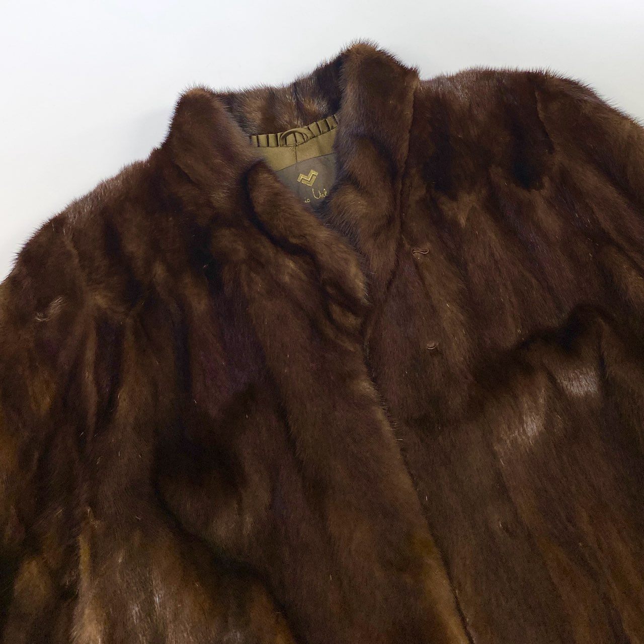 mario valentino マリオ ヴァレンティノ 袖ストライプ デミバフミンク セミロングコート 13号 ブラウン 本毛皮 レアデザイン MINK FURt18r